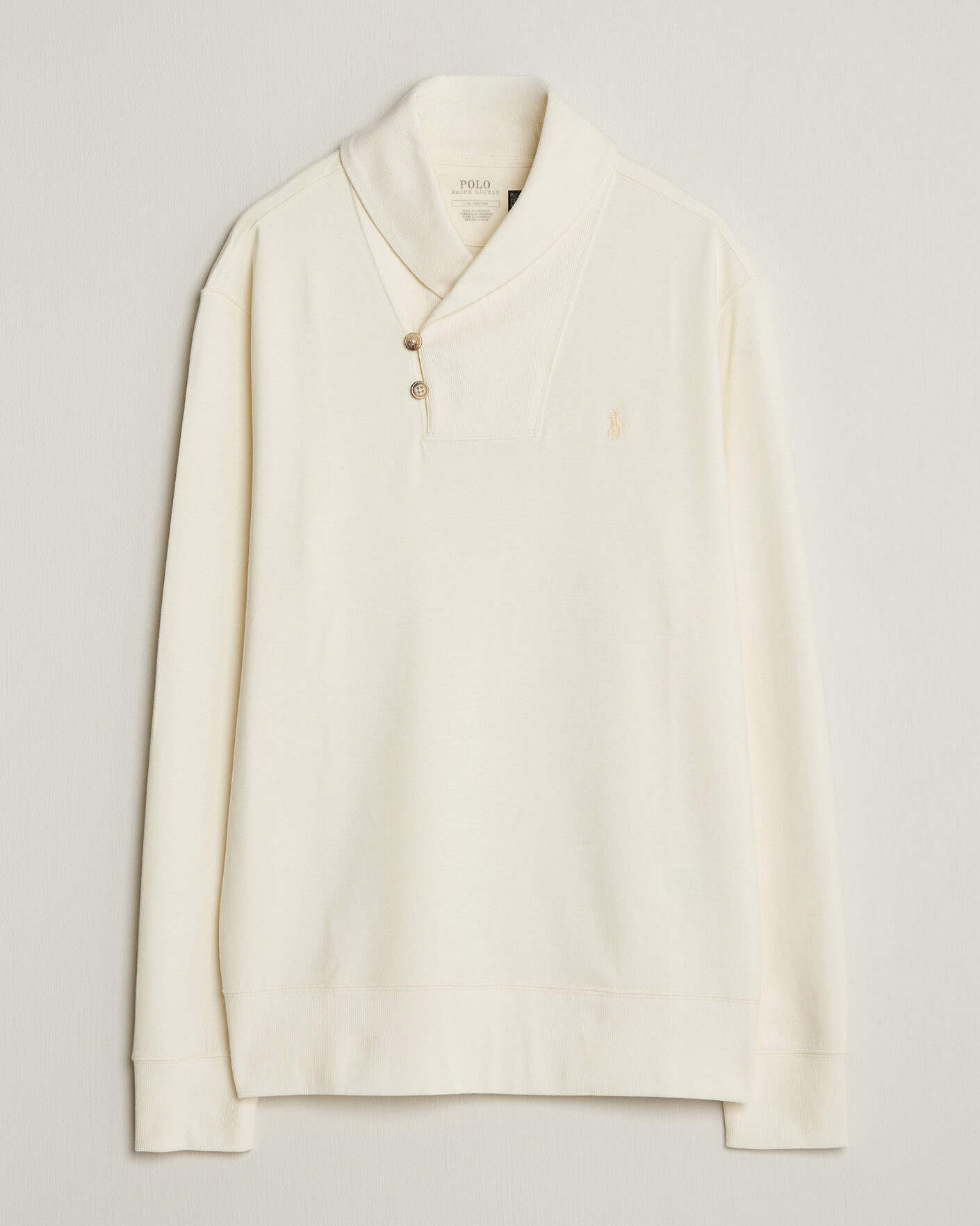 Homme | Pulls Et Tricots | Polo Ralph Lauren | Double Knitted Shawl Collar Sweater Pale Cream