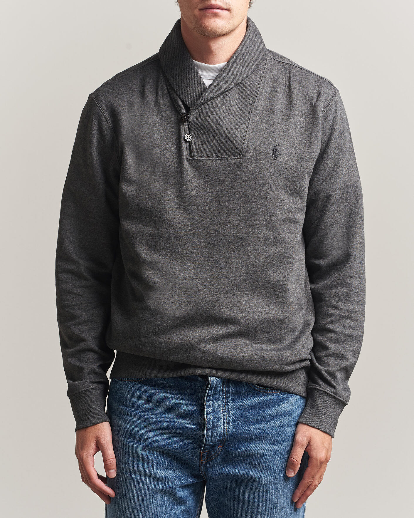 Homme | Pulls Et Tricots | Polo Ralph Lauren | Double Knitted Shawl Collar Sweater Windsor Heather