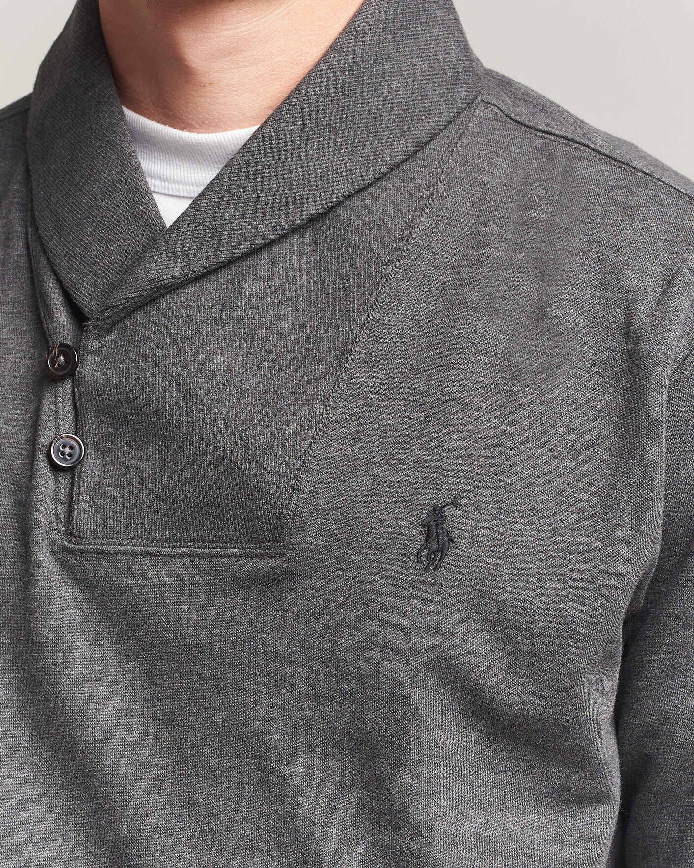 Homme | Pulls Et Tricots | Polo Ralph Lauren | Double Knitted Shawl Collar Sweater Windsor Heather