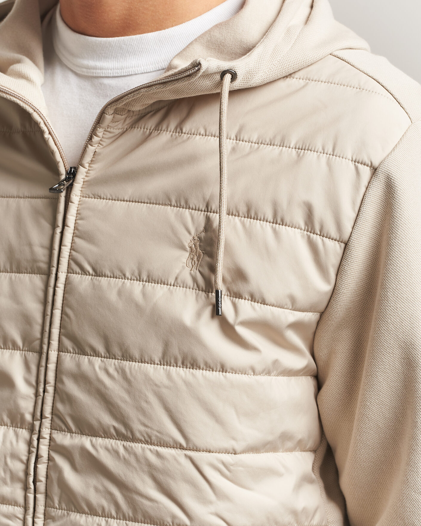 Homme | Pulls Et Tricots | Polo Ralph Lauren | Double Knitted Jaquard Full Zip Hoodie Stoneware Grey