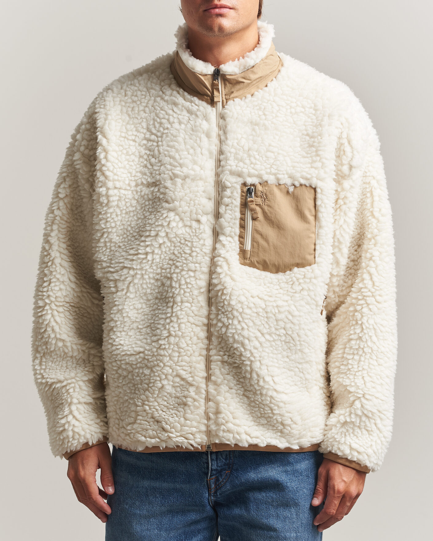 Homme | Pulls Et Tricots | Polo Ralph Lauren | Shaggy Hi Pile Full Zip Clubhouse Cream