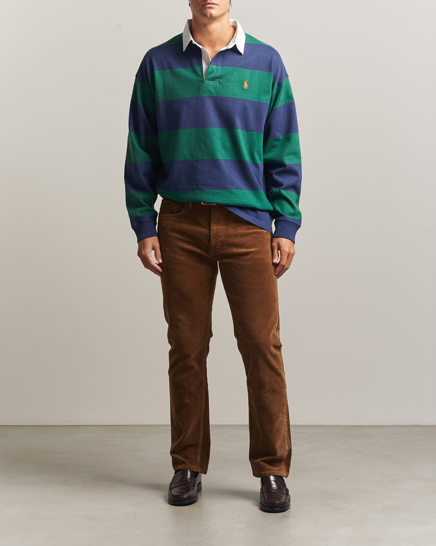 Homme | Pulls Et Tricots | Polo Ralph Lauren | Jersey Knitted Rugby Pullover Green/Cobolt