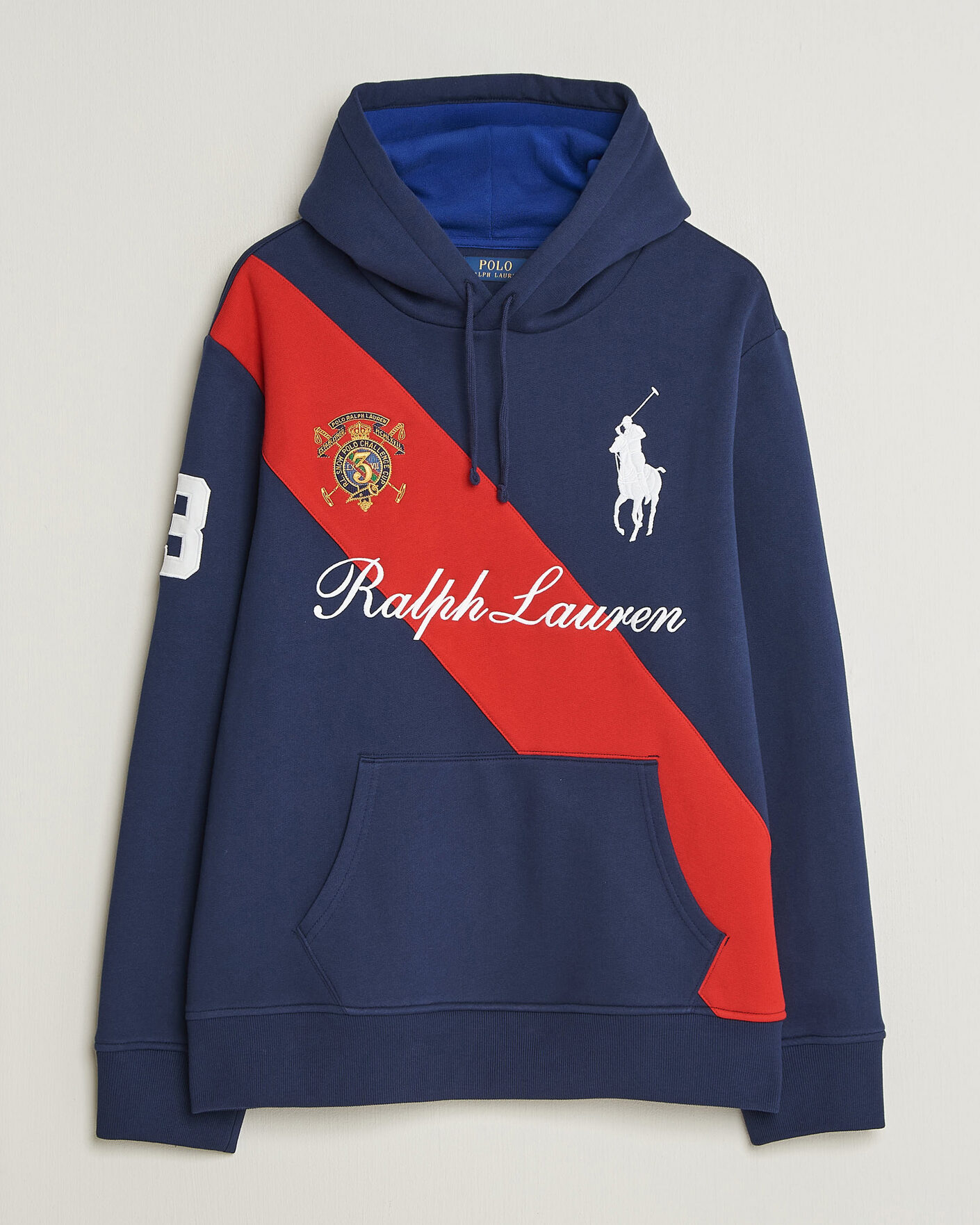 Homme | Pulls Et Tricots | Polo Ralph Lauren | Diagonal Stripe Big Pony Hoodie Newport Navy