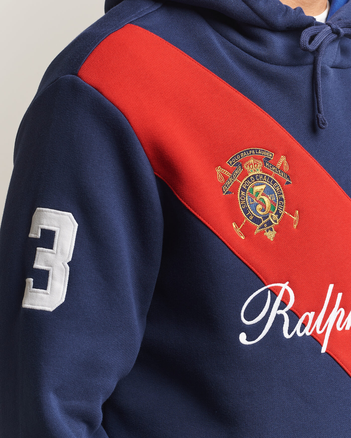 Homme | Pulls Et Tricots | Polo Ralph Lauren | Diagonal Stripe Big Pony Hoodie Newport Navy