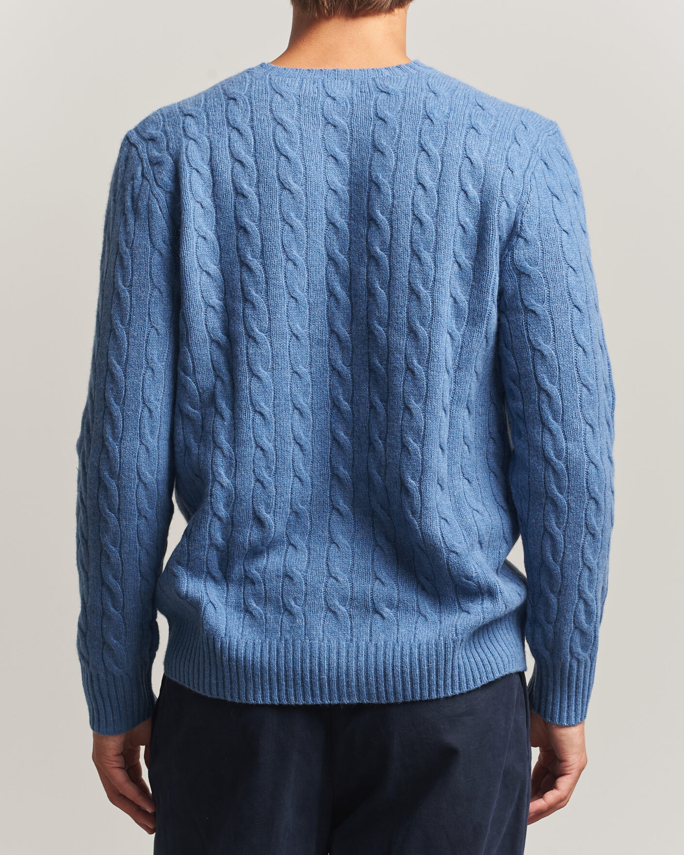 Homme | Pulls Et Tricots | Polo Ralph Lauren | Wool/Cashmere Cable Crew Neck Blue Borage Heather