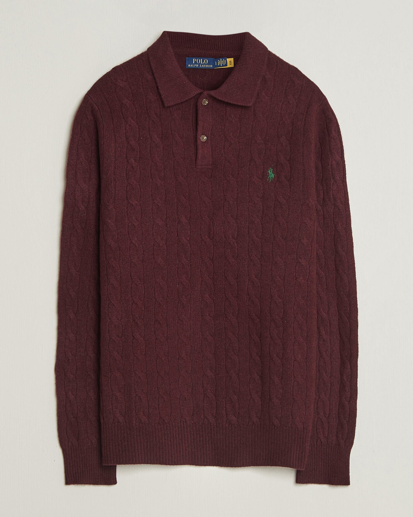 Homme | Pulls Et Tricots | Polo Ralph Lauren | Wool/Cashmere Cable Knit Polo Aged Wine Heather