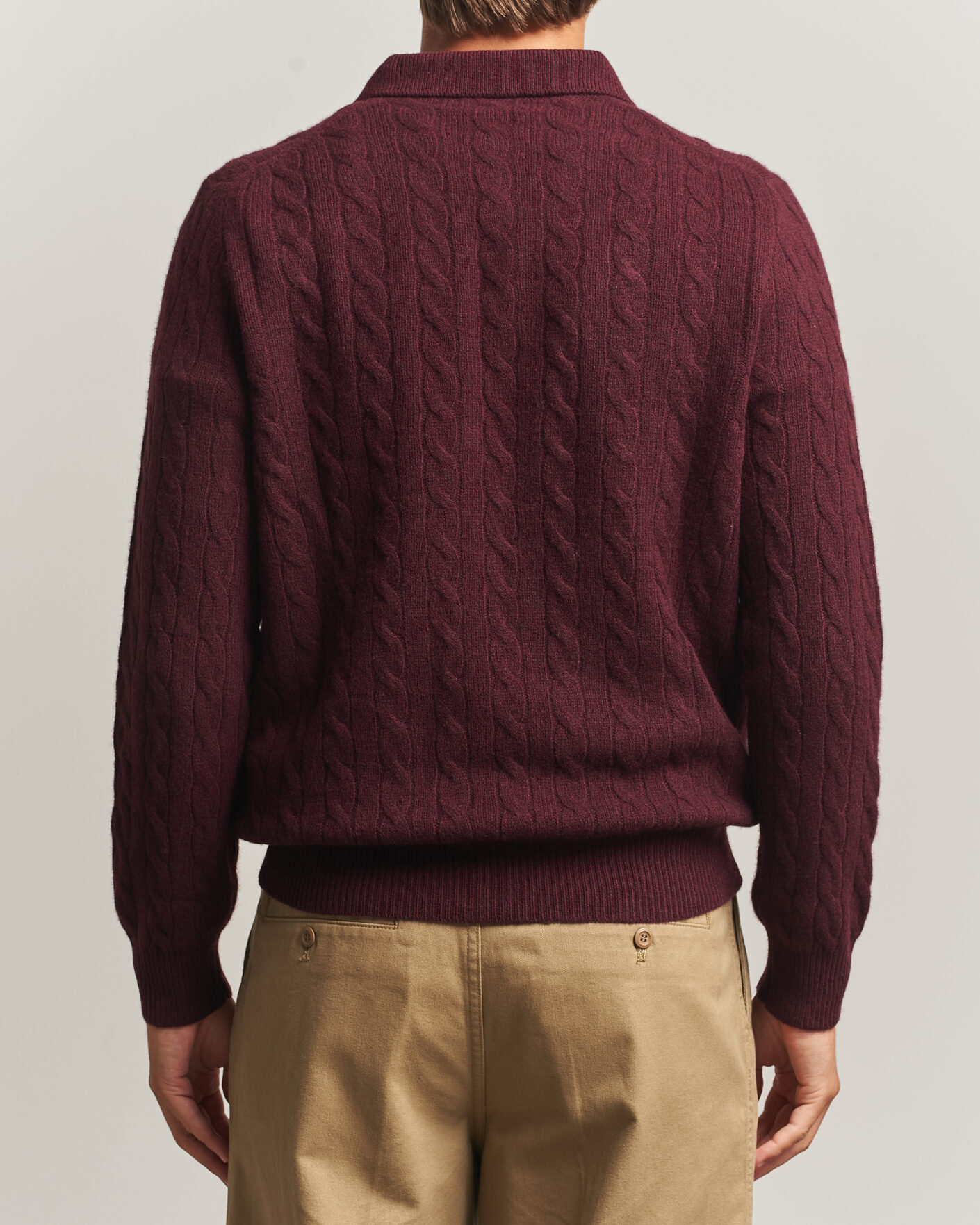Homme | Pulls Et Tricots | Polo Ralph Lauren | Wool/Cashmere Cable Knit Polo Aged Wine Heather
