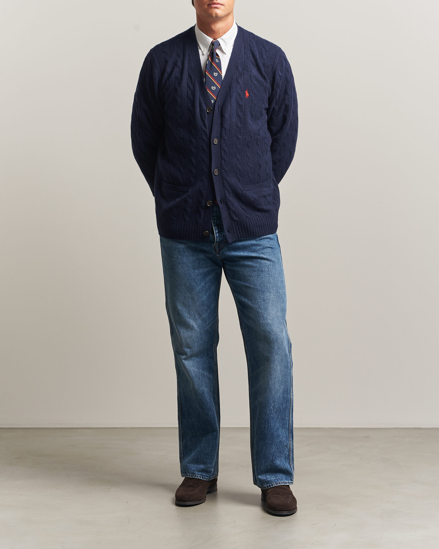 Homme | Pulls Et Tricots | Polo Ralph Lauren | Wool/Cashmere Cable Cardigan Hunter Navy