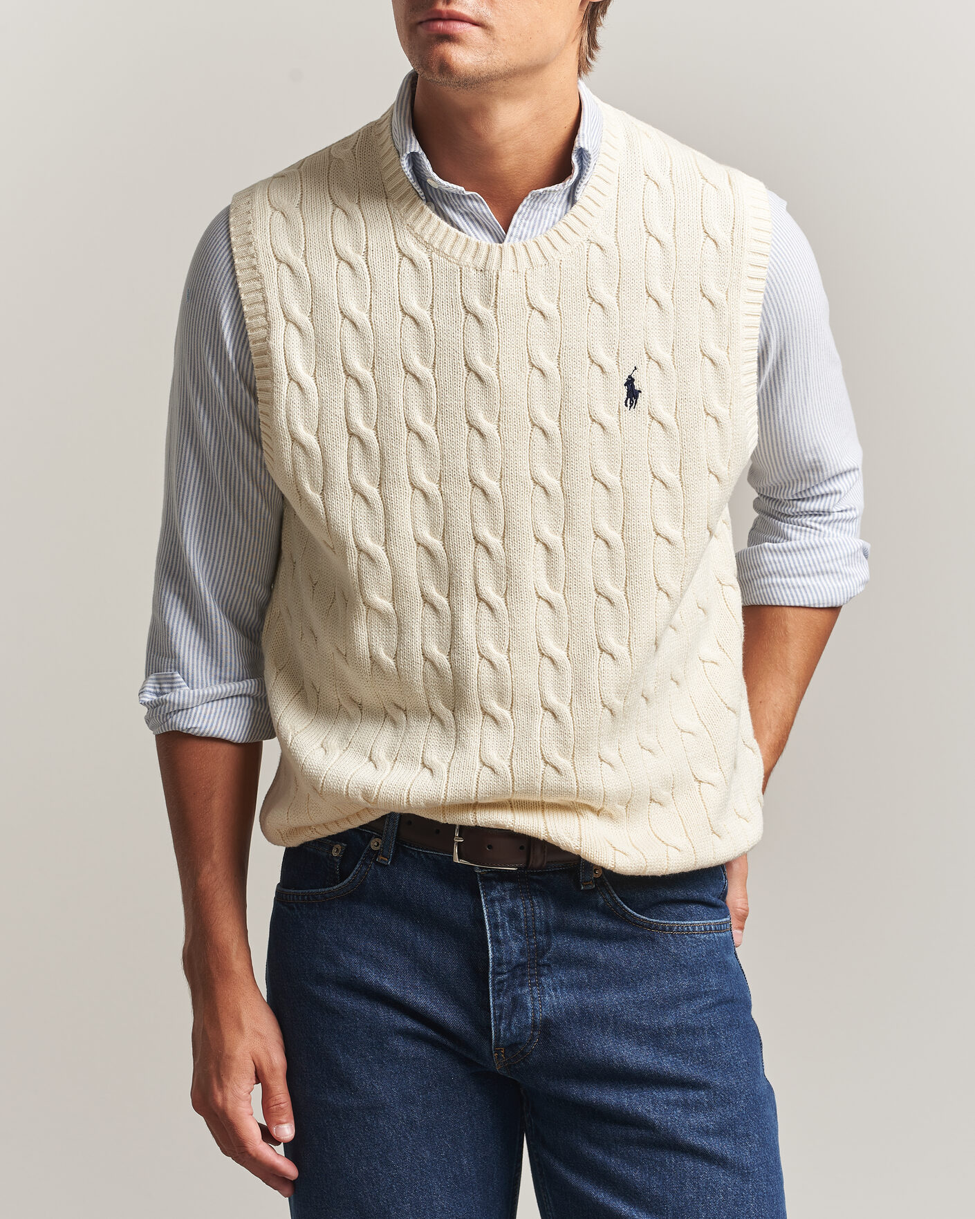 Homme | Pulls Et Tricots | Polo Ralph Lauren | Cotton Cable Vest Andover Cream