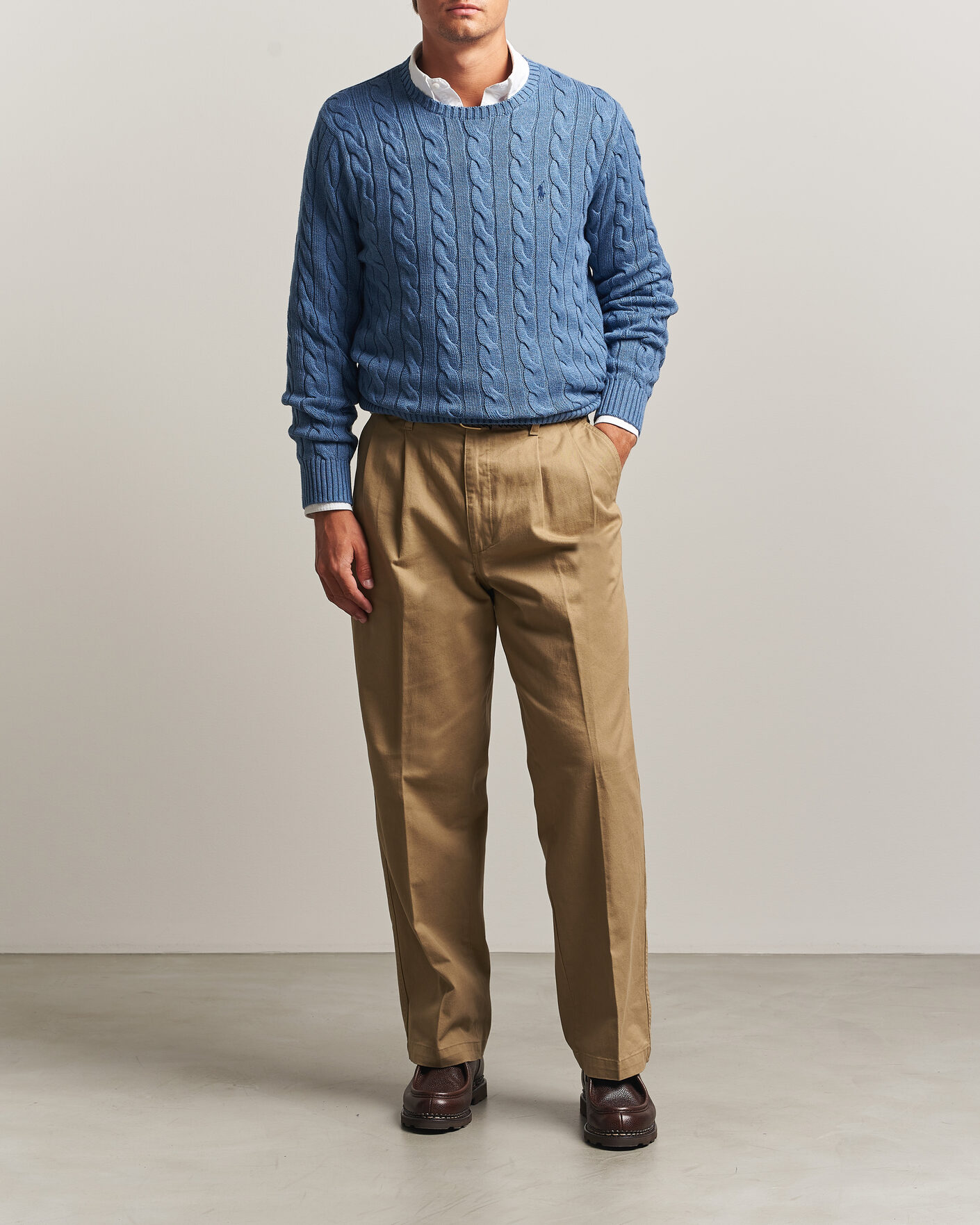Homme | Pulls Et Tricots | Polo Ralph Lauren | Cotton Cable Pullover  Blue Borage Heather