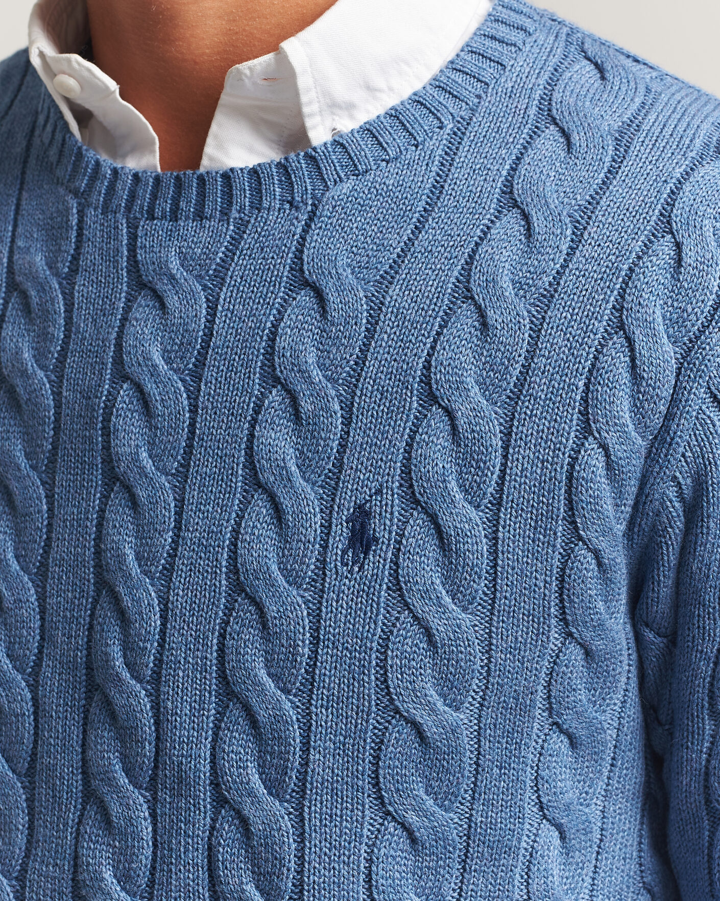 Homme | Pulls Et Tricots | Polo Ralph Lauren | Cotton Cable Pullover  Blue Borage Heather
