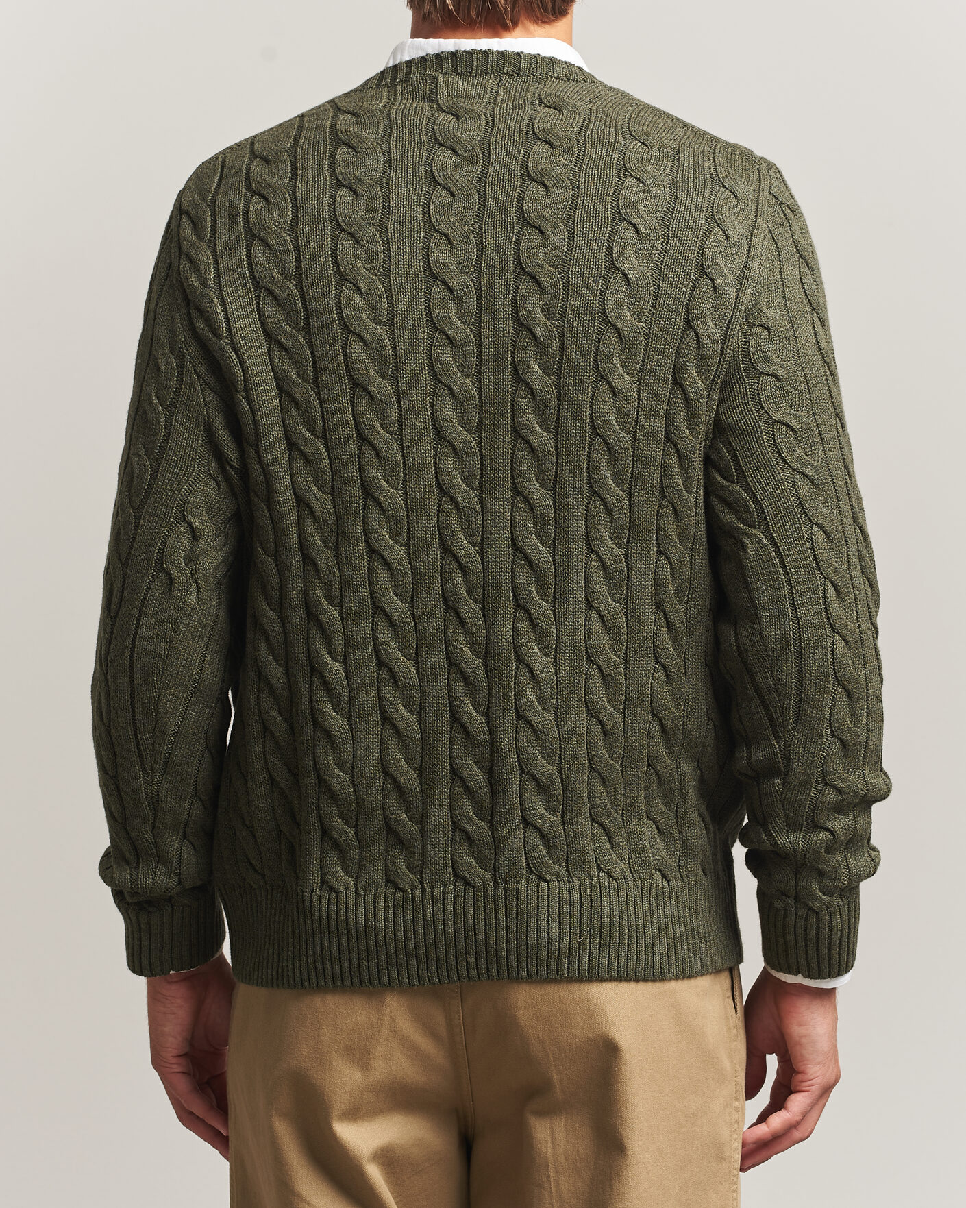 Homme | Pulls Et Tricots | Polo Ralph Lauren | Cotton Cable Pullover  Olive Shrub Heather