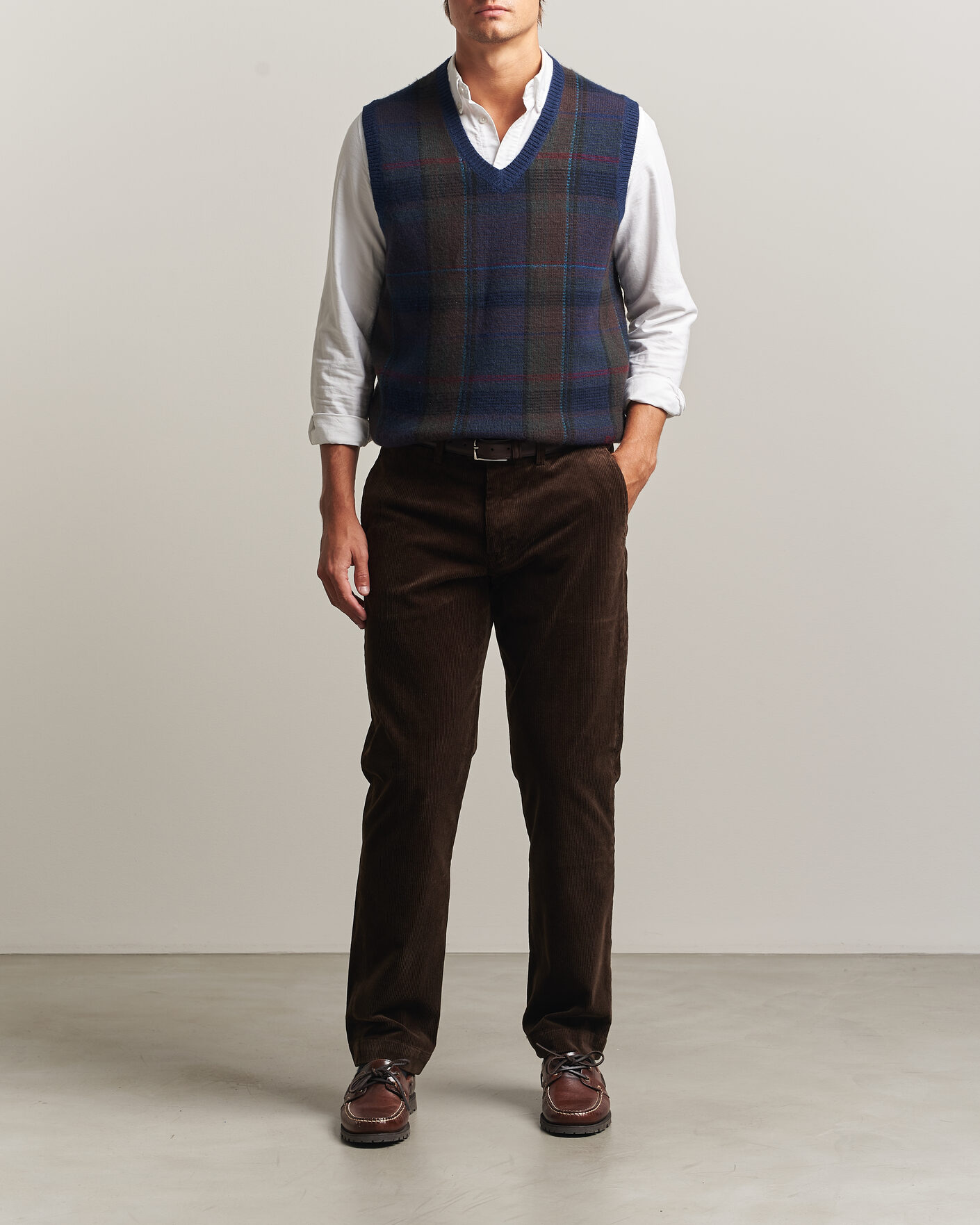 Homme | Pulls Et Tricots | Polo Ralph Lauren | Hudson Cotton Blend V-Neck Vest Navy Multi
