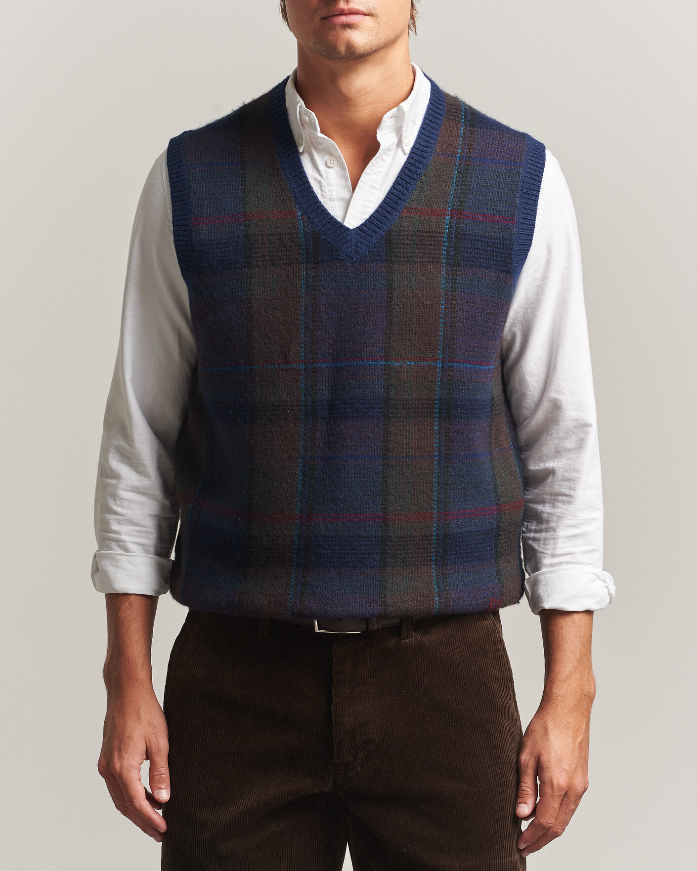 Homme | Pulls Et Tricots | Polo Ralph Lauren | Hudson Cotton Blend V-Neck Vest Navy Multi