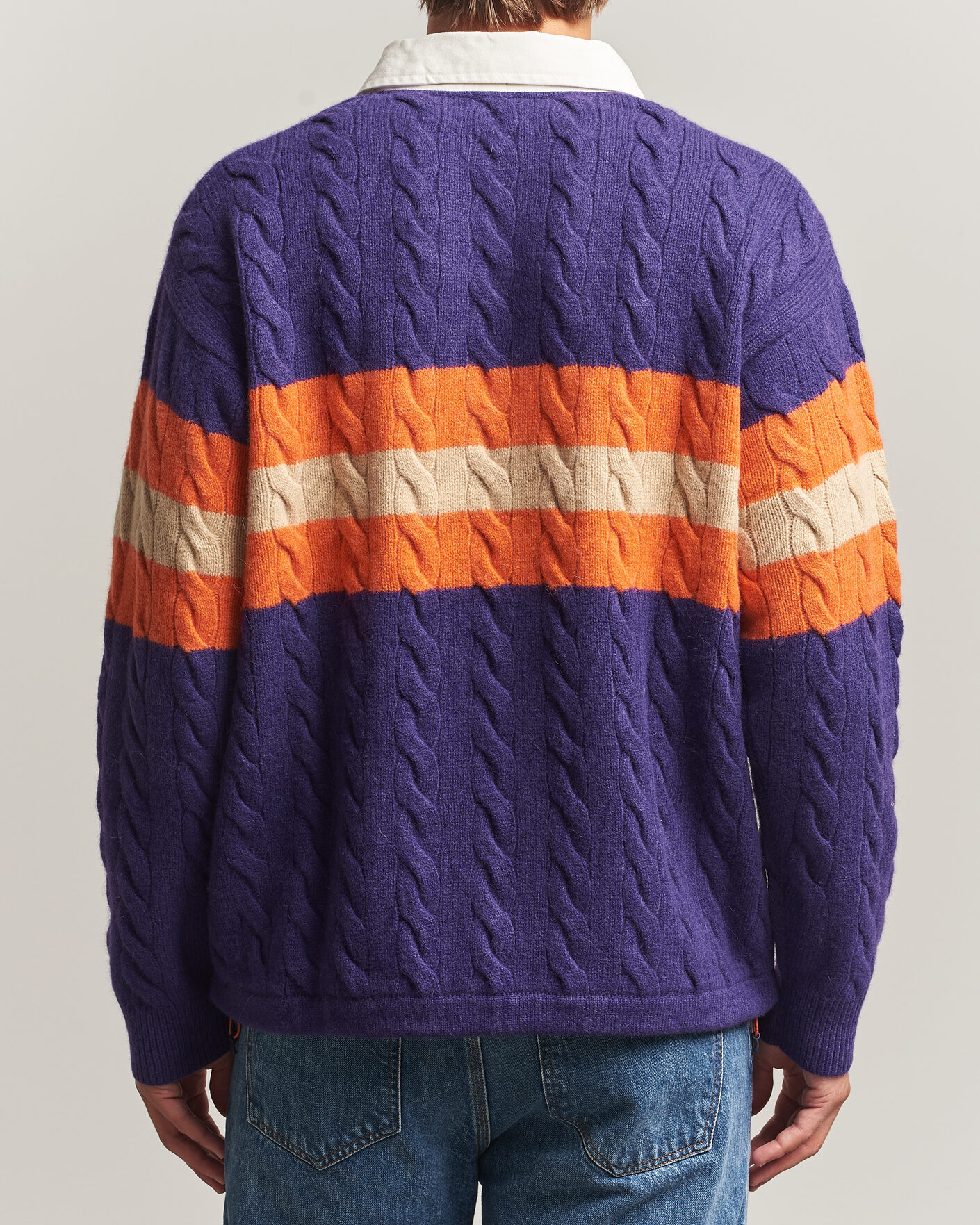 Homme | Pulls Et Tricots | Polo Ralph Lauren | Wool Blend Cable Knitted Polo Purple Combo