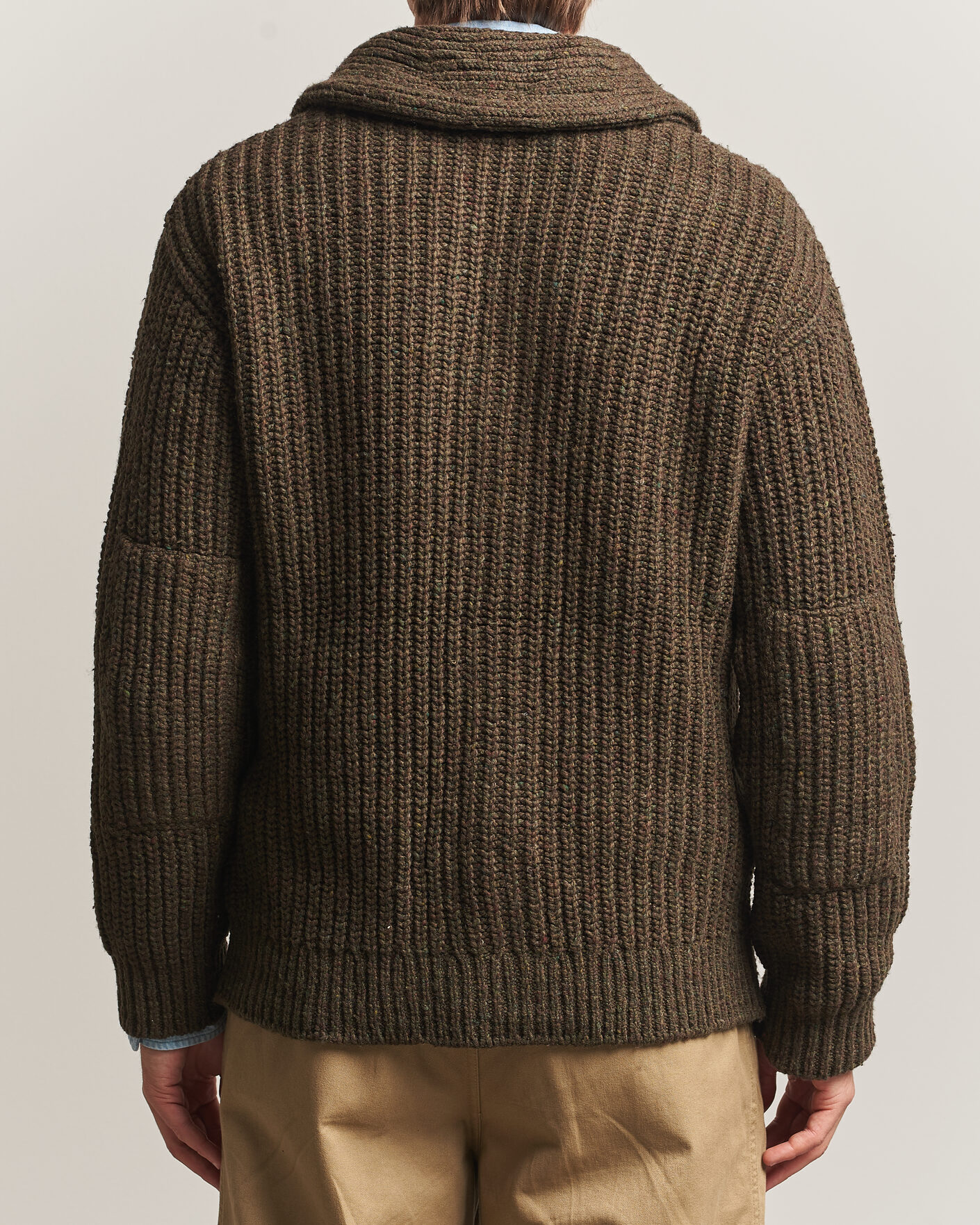 Homme | Pulls Et Tricots | Polo Ralph Lauren | Wool Blend Shawl Collar Cardigan Olive Brown Marl
