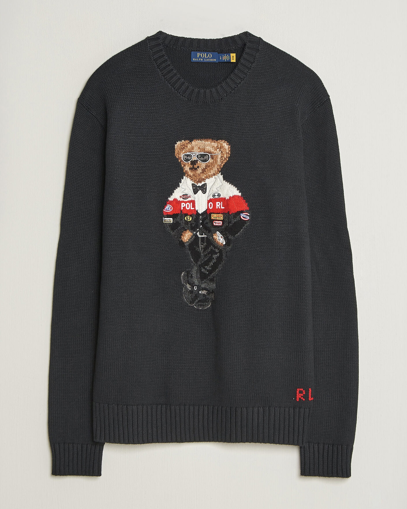 Homme | Pulls Et Tricots | Polo Ralph Lauren | Cotton Blend Bear Sweater Polo Black