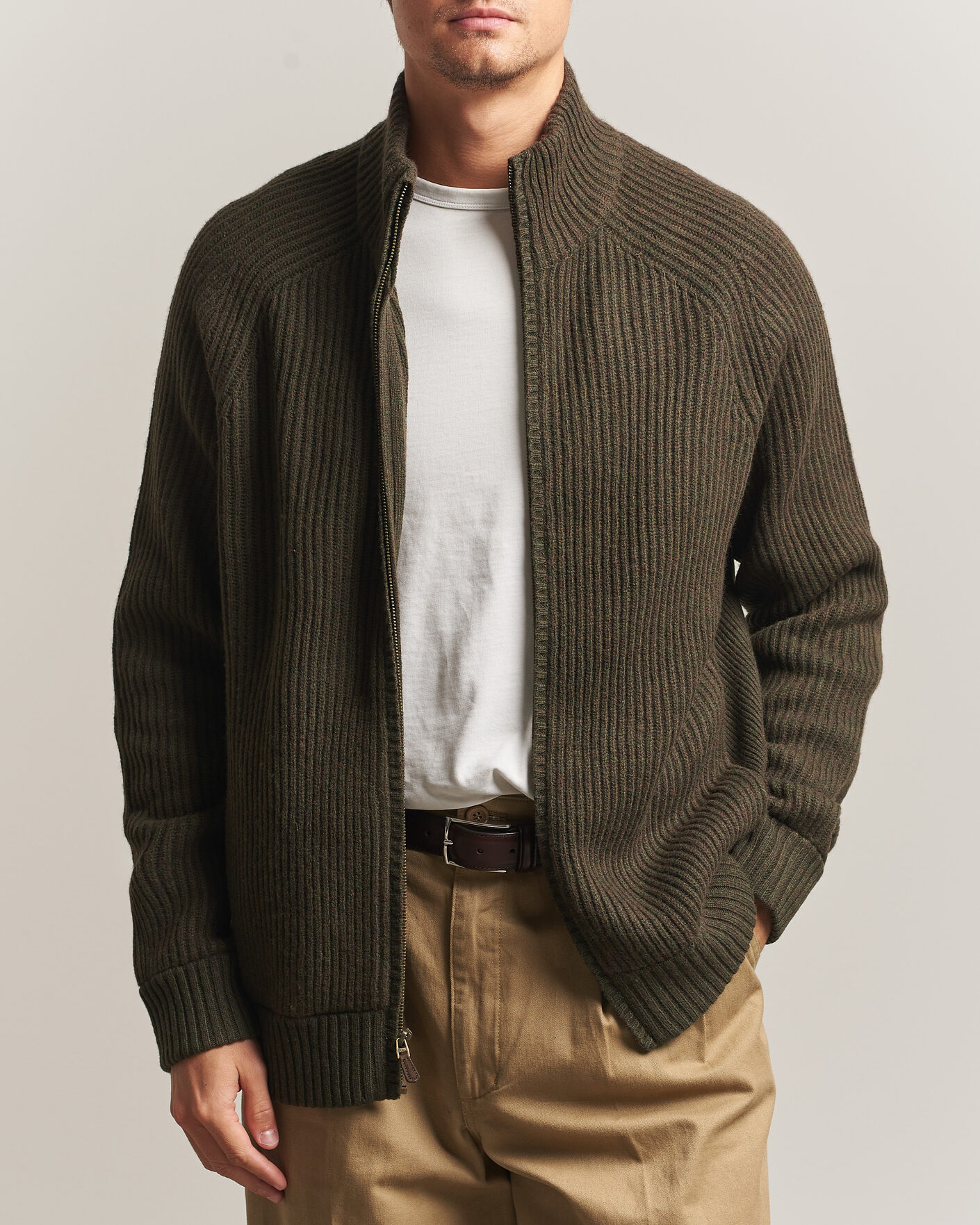 Homme | Pulls Et Tricots | Polo Ralph Lauren | Wool/Cashmere Full-Zip Ekanite Olive Heather