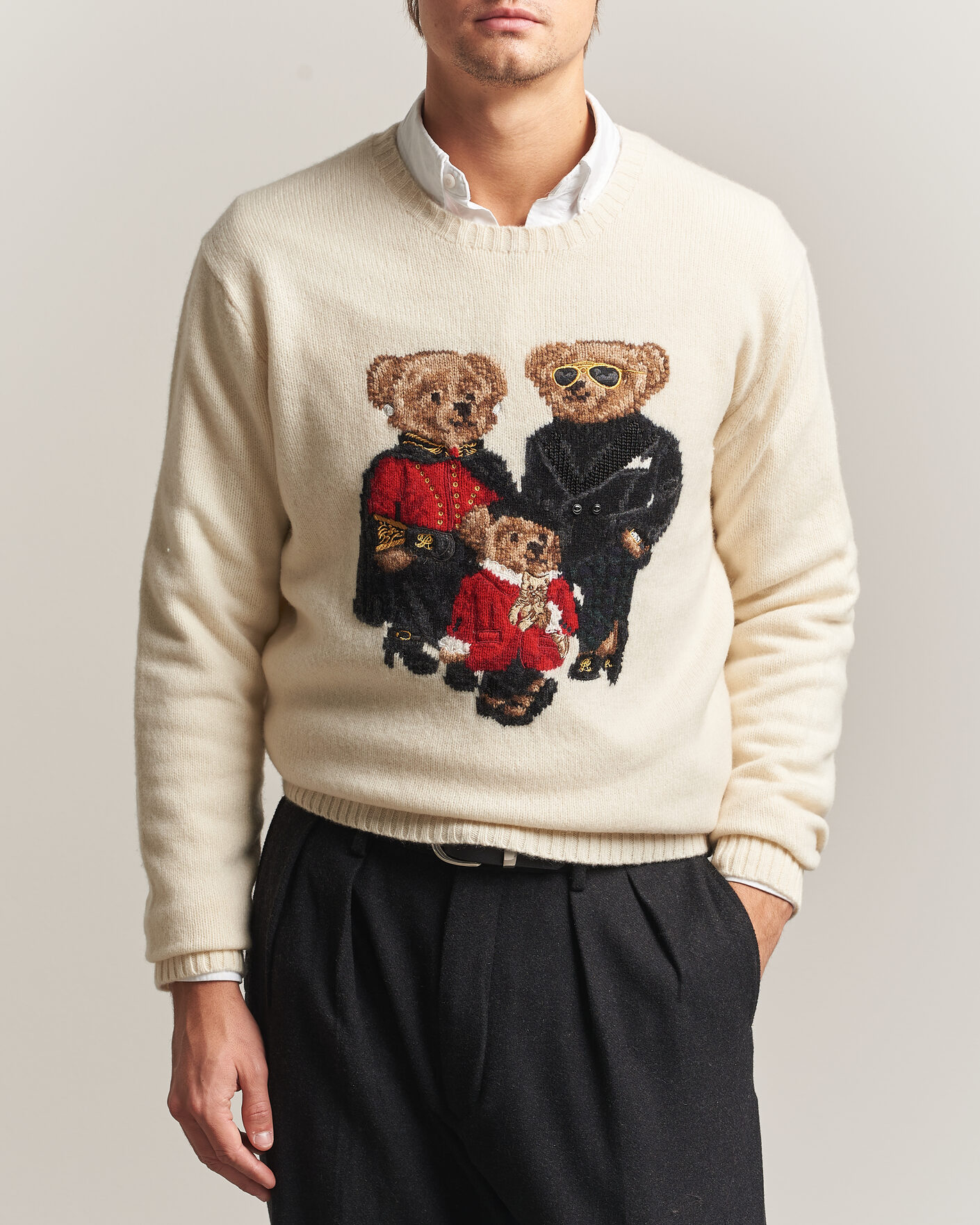 Homme | Pulls Et Tricots | Polo Ralph Lauren | Wool Blend Bear Sweater Authentic Cream