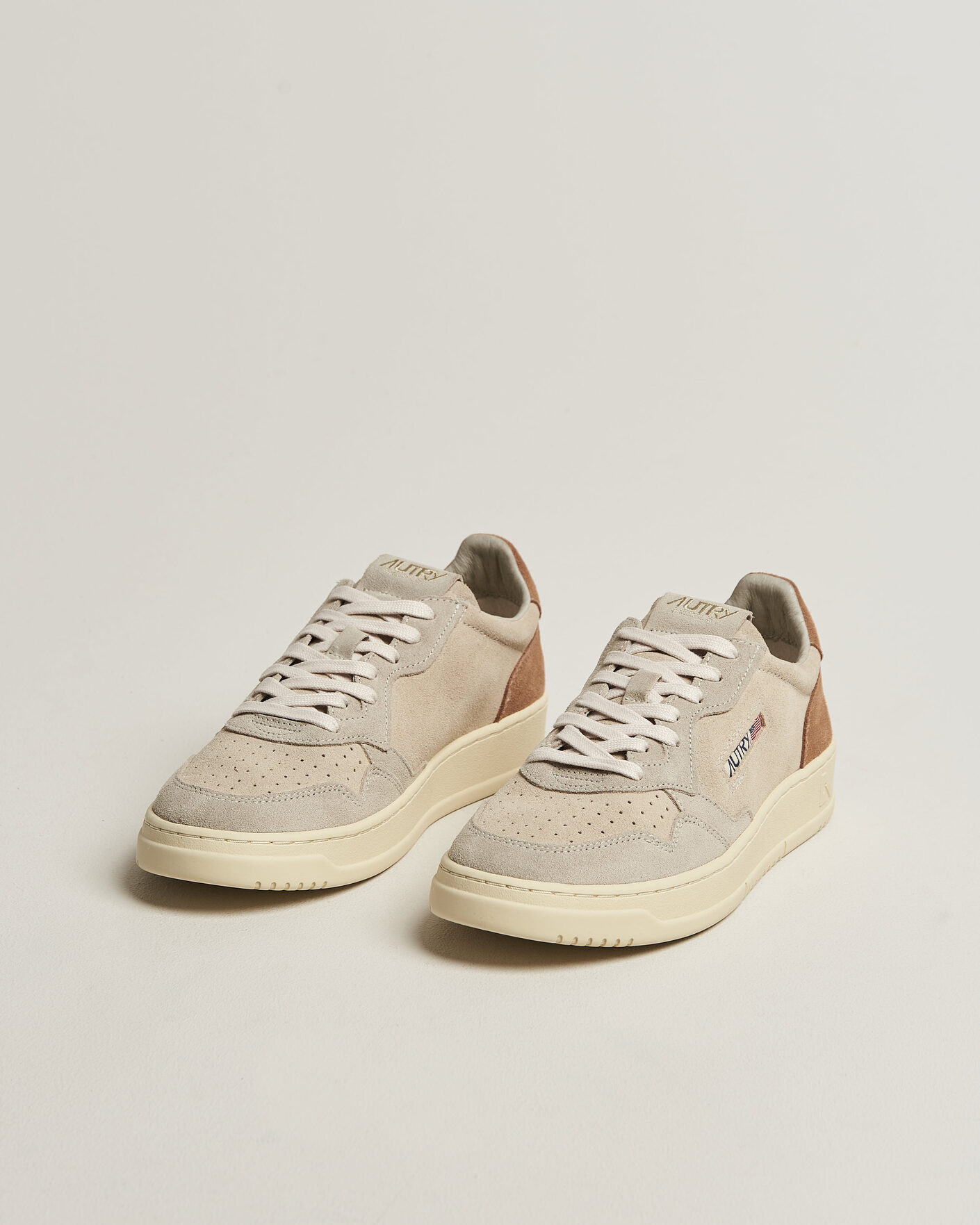 Homme | Baskets | Autry | Medalist Low Suede Mix Sneaker Brown/Beige/White