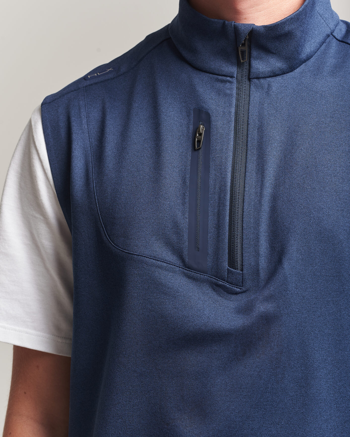 Homme | Pulls Et Tricots | RLX Ralph Lauren | Luxury Jersey Vest Half Zip Spring Navy Heather