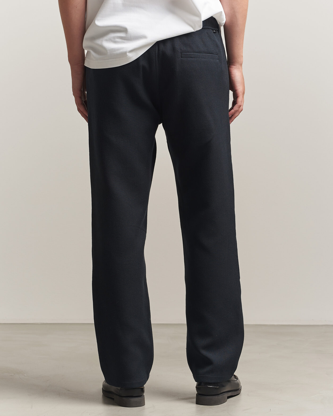Homme | Pantalons | Samsøe Samsøe | Jabari Brushed Cotton Drawstring Trousers Dark Grey Melange
