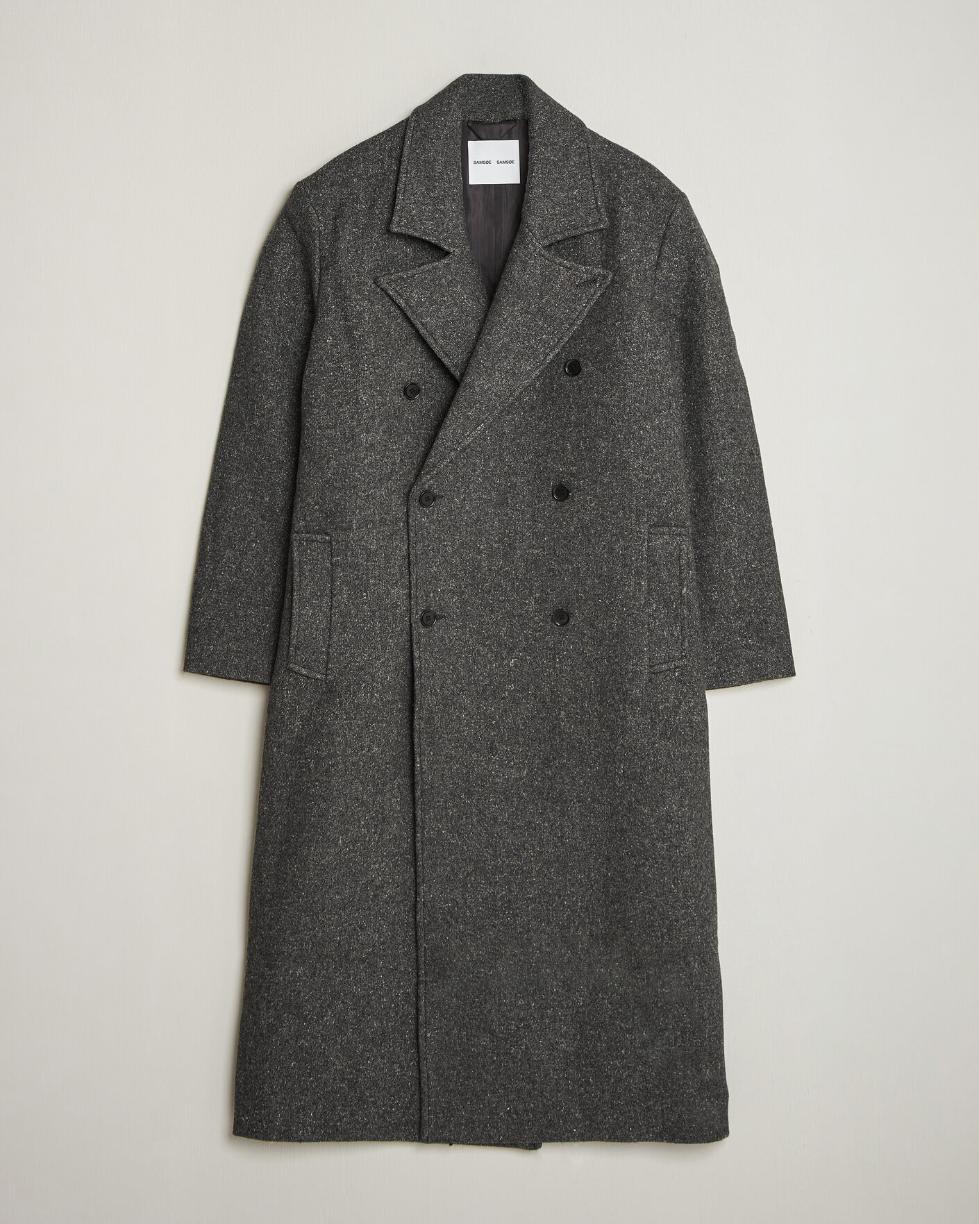 Homme | Manteaux Et Vestes | Samsøe Samsøe | Vince Wool Double Breasted Coat Dark Grey Melange