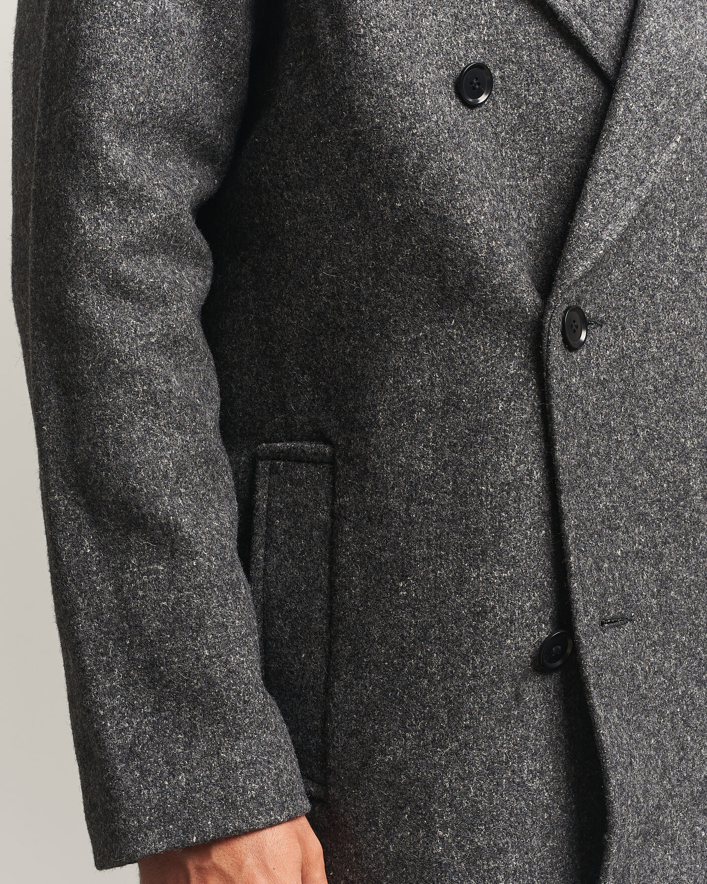 Homme | Manteaux Et Vestes | Samsøe Samsøe | Vince Wool Double Breasted Coat Dark Grey Melange