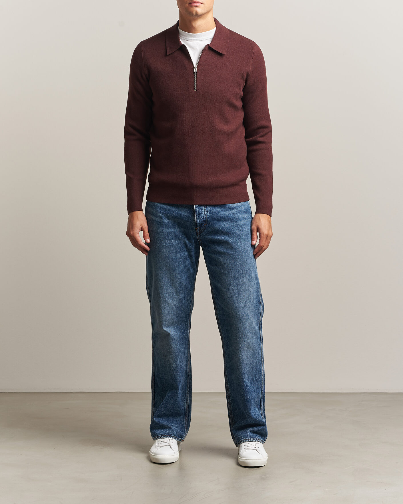 Homme | Pulls Et Tricots | Samsøe Samsøe | Guna Half Zip Bitter Chocolate