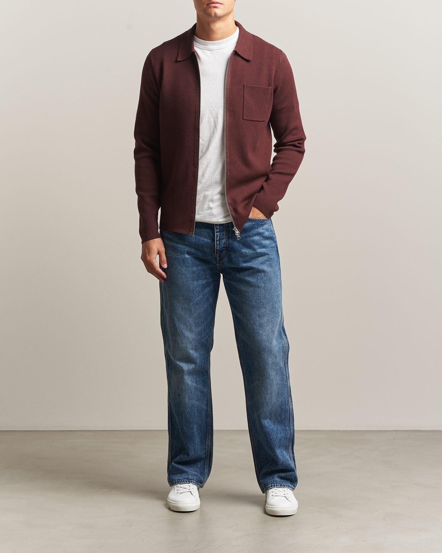 Homme | Pulls Et Tricots | Samsøe Samsøe | Guna Full Zip Bitter Chocolate