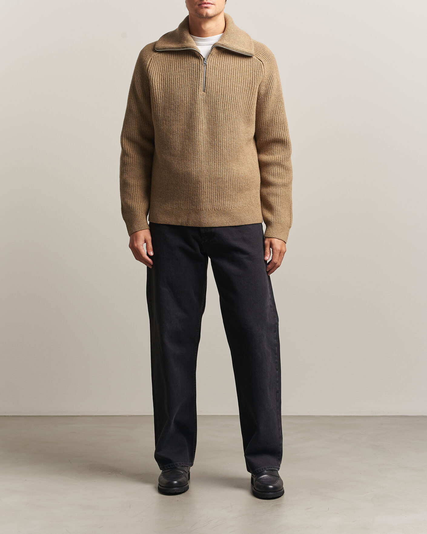 Homme | Pulls Et Tricots | Samsøe Samsøe | Rick Wool Heavy Knitted Half Zip Lead Gray