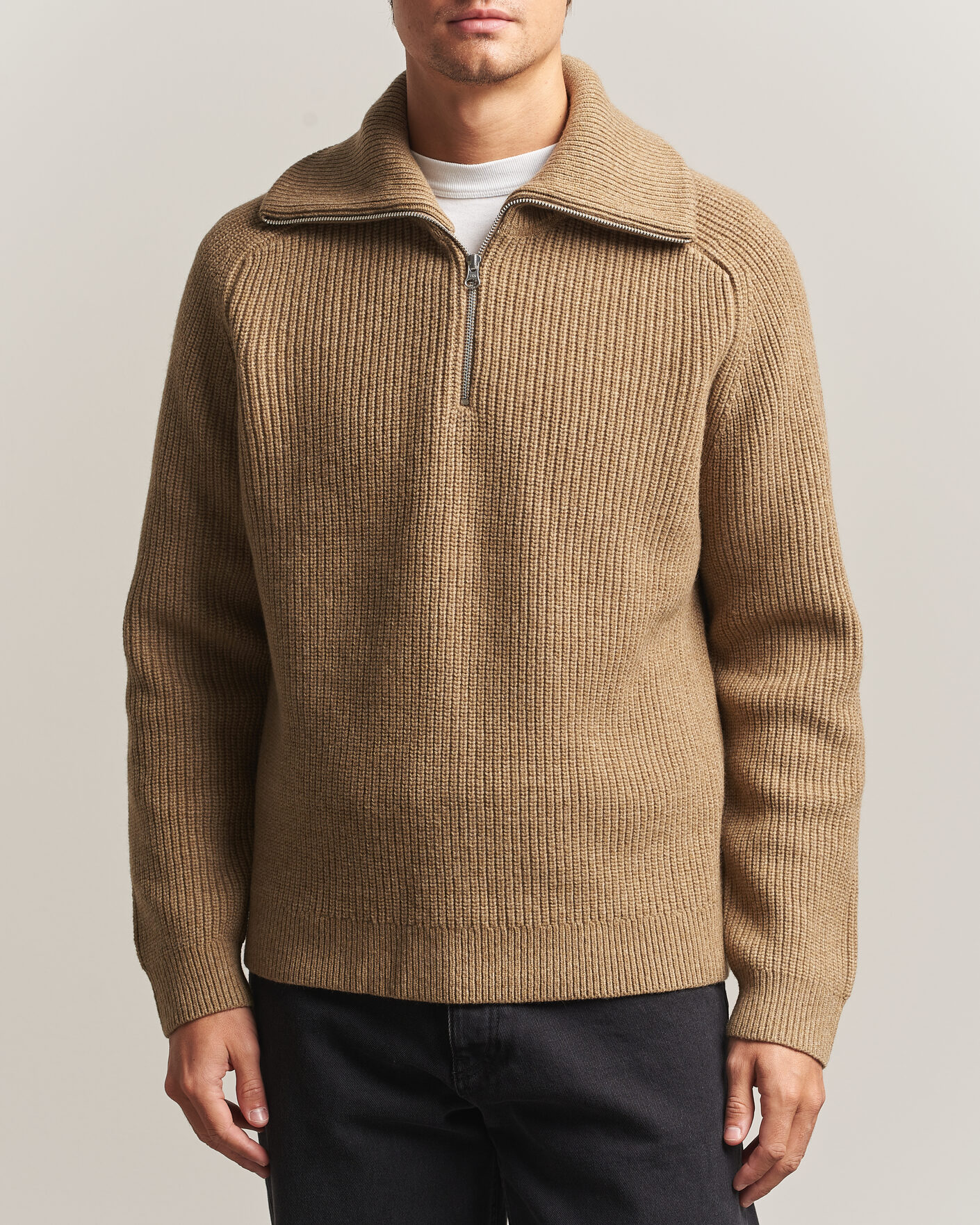 Homme | Pulls Et Tricots | Samsøe Samsøe | Rick Wool Heavy Knitted Half Zip Lead Gray