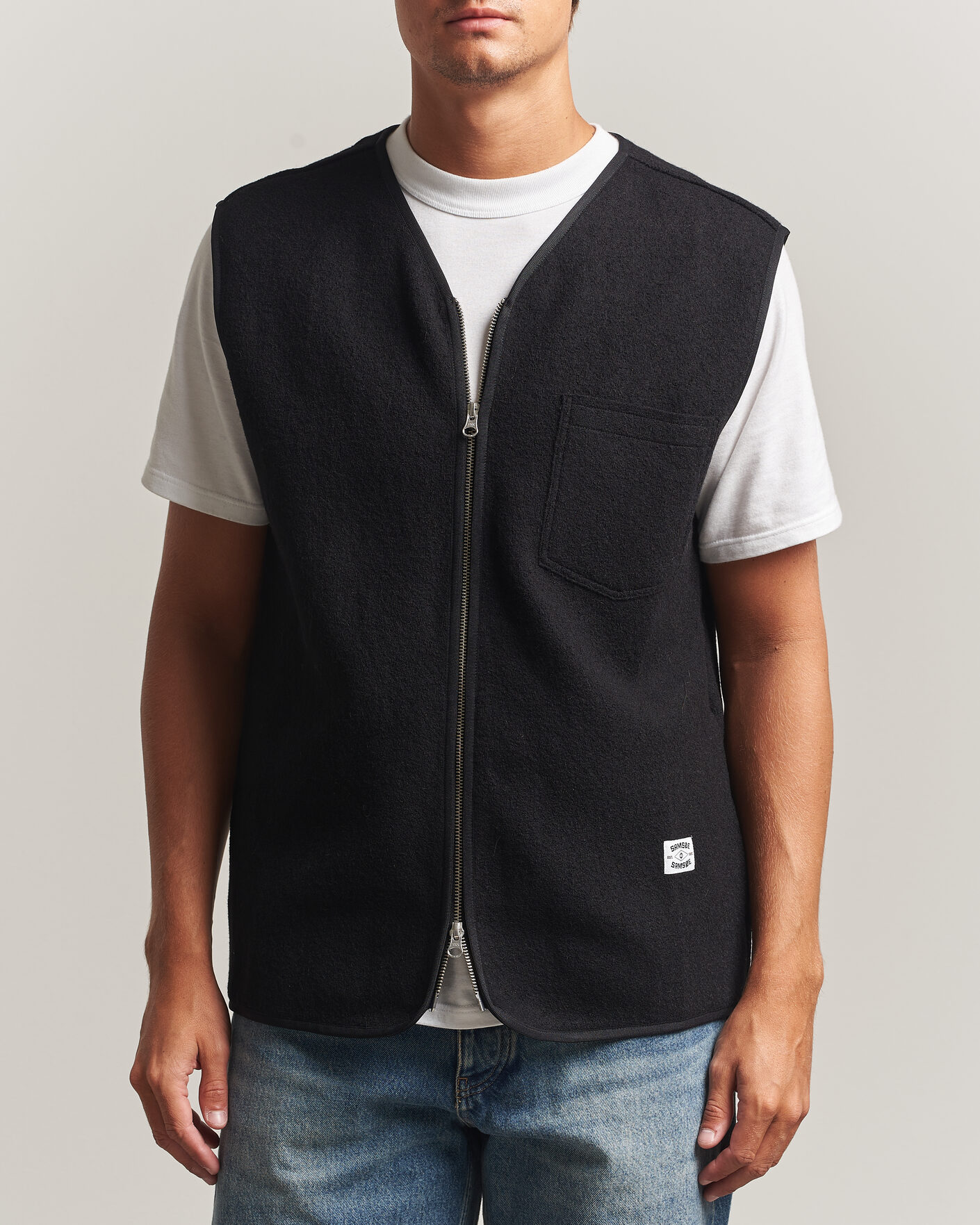 Homme | Pulls Et Tricots | Samsøe Samsøe | Hannes Boiled Wool Vest Black