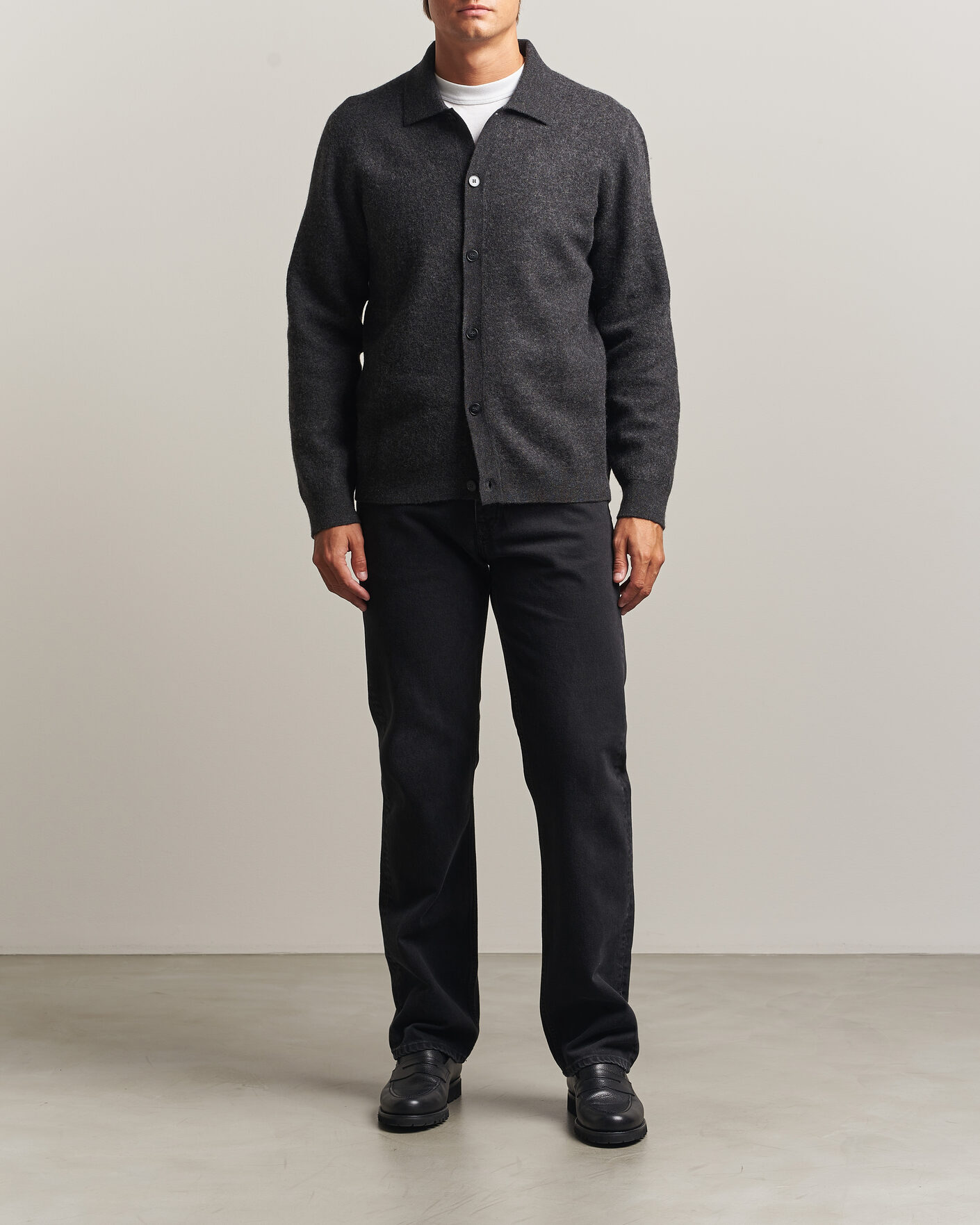 Homme | Pulls Et Tricots | Samsøe Samsøe | Richard Wool Knitted Cardigan Dark Grey Melange