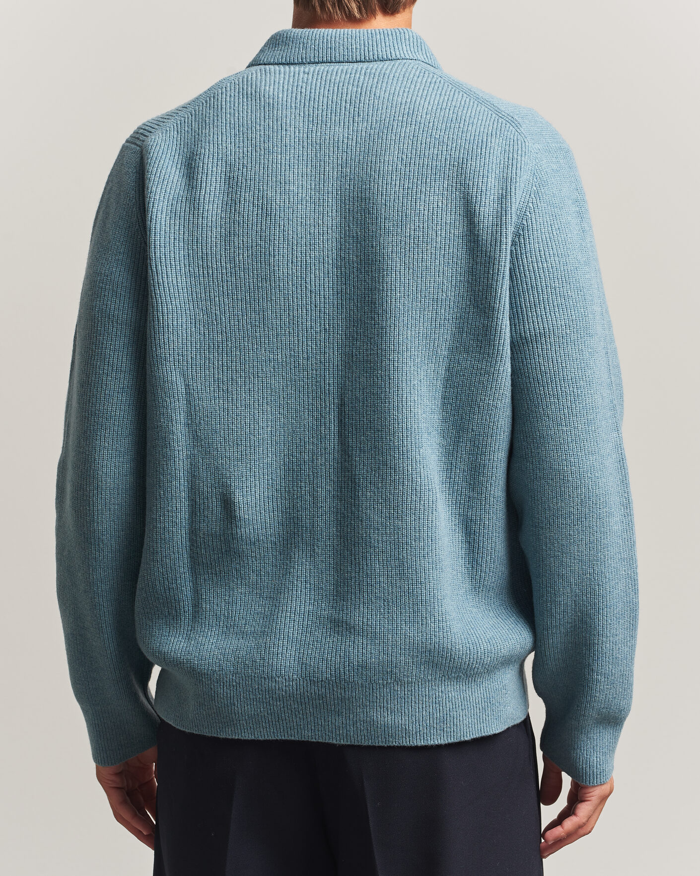 Homme | Pulls Et Tricots | Samsøe Samsøe | Isak Knitted Half Zip Polo Stormy Sea