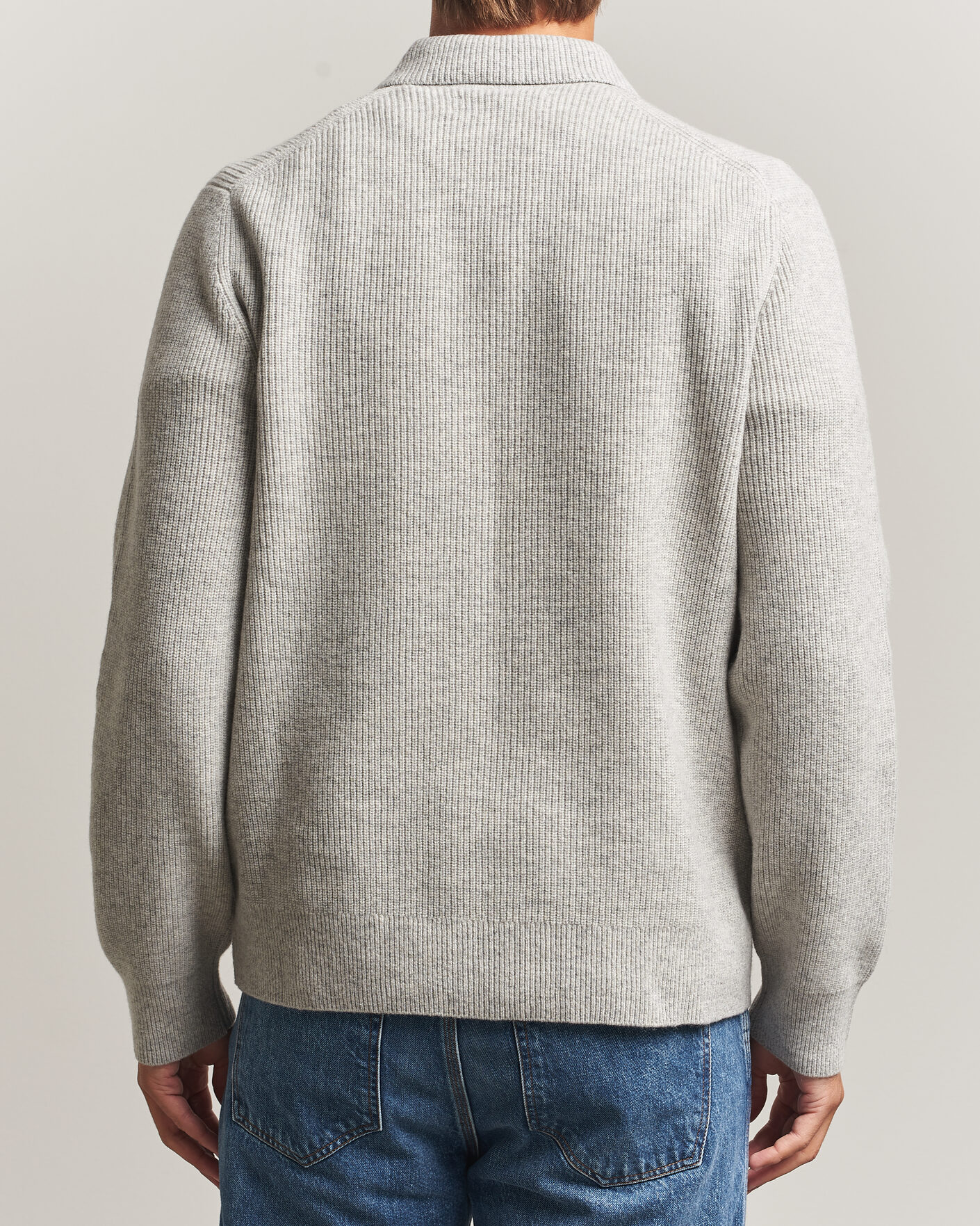 Homme | Pulls Et Tricots | Samsøe Samsøe | Isak Knitted Half Zip Polo Grey Melange