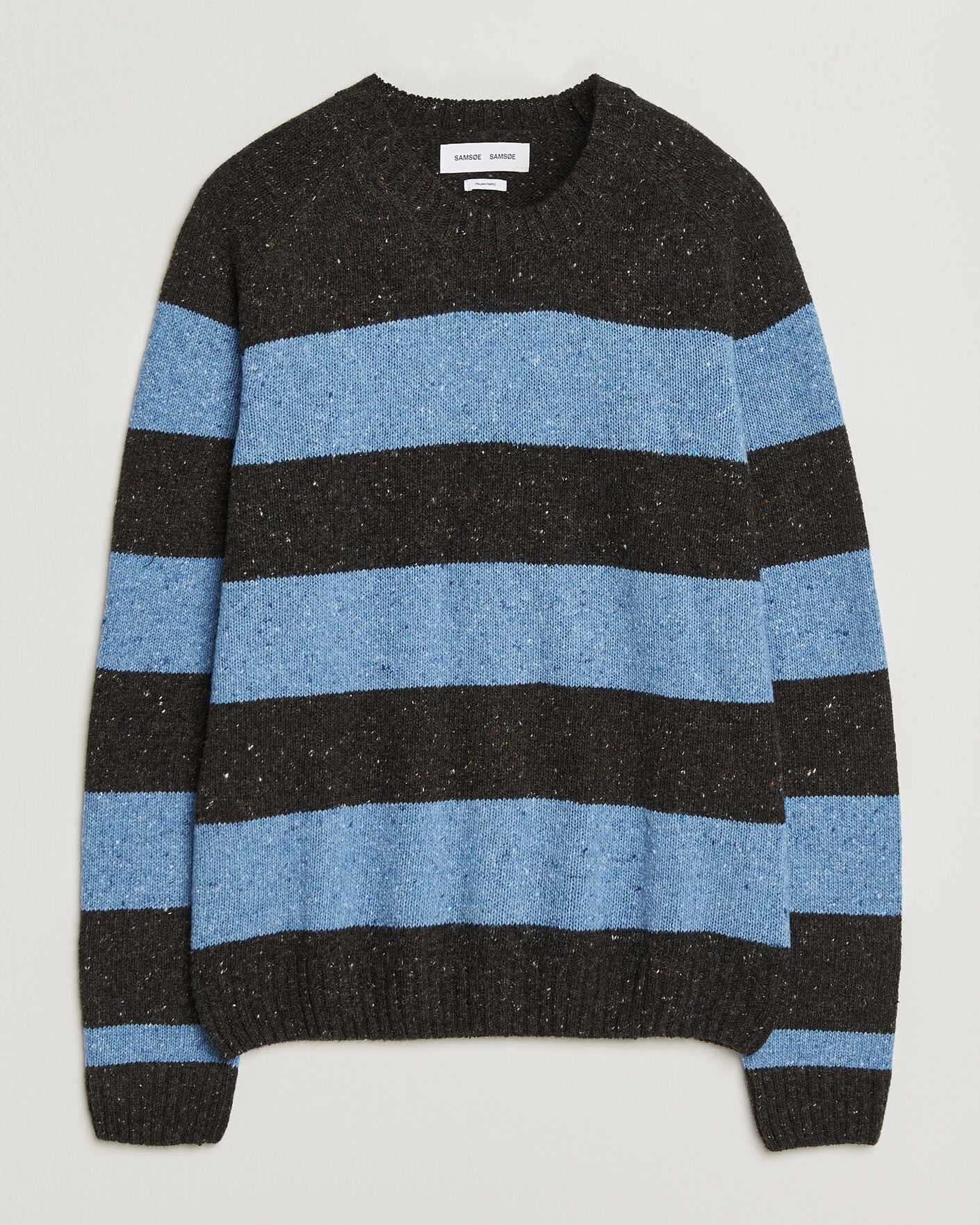 Homme | Pulls Et Tricots | Samsøe Samsøe | Nate Donegal Wool Knitted Striped Sweater Brown/Blue