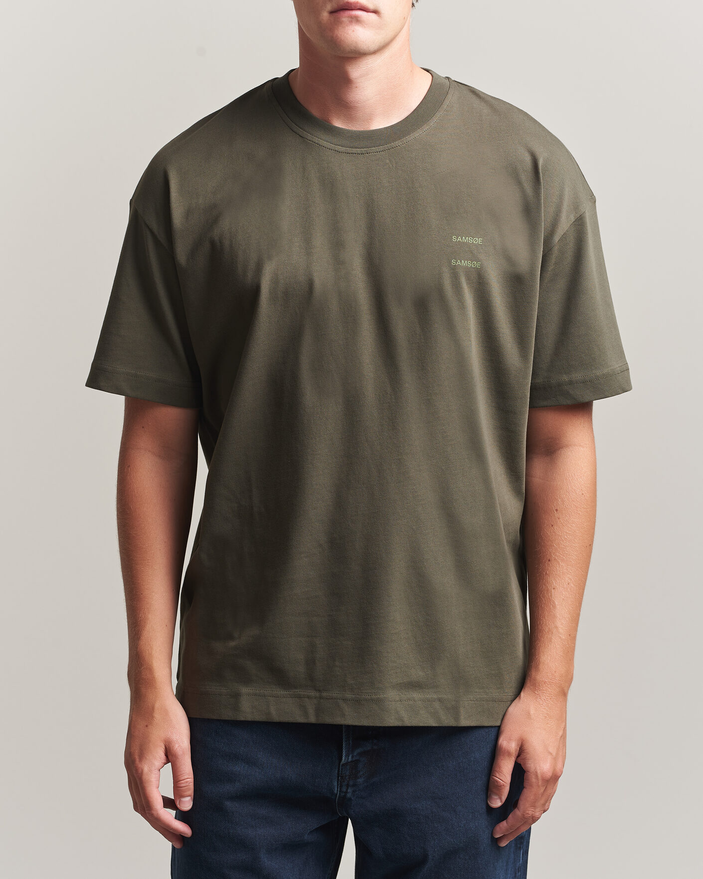 Homme | T-shirts | Samsøe Samsøe | Joel Organic Cotton T-Shirt Forest Night