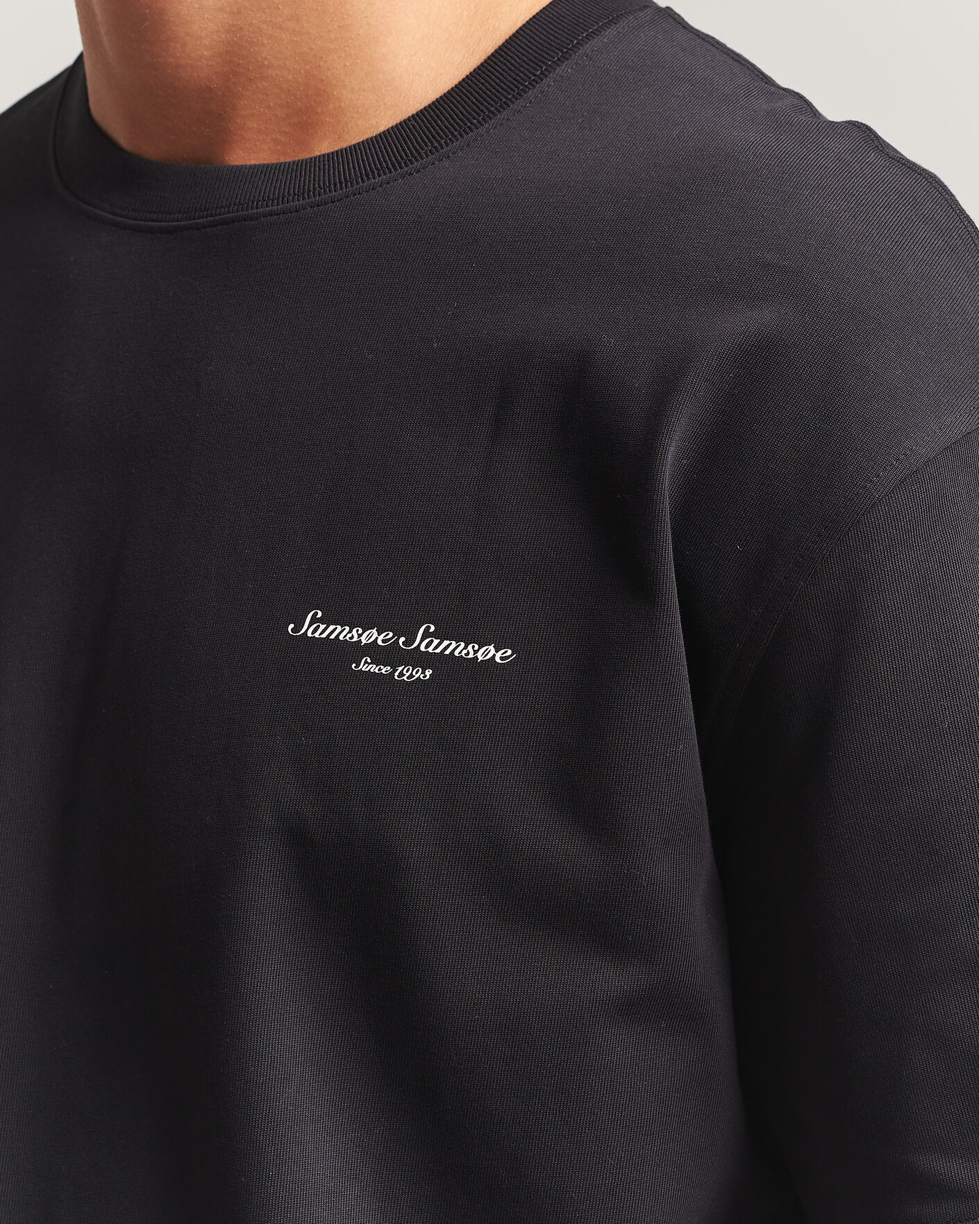 Homme | T-shirts | Samsøe Samsøe | Uni Printed Crew Neck T-Shirt Black Building