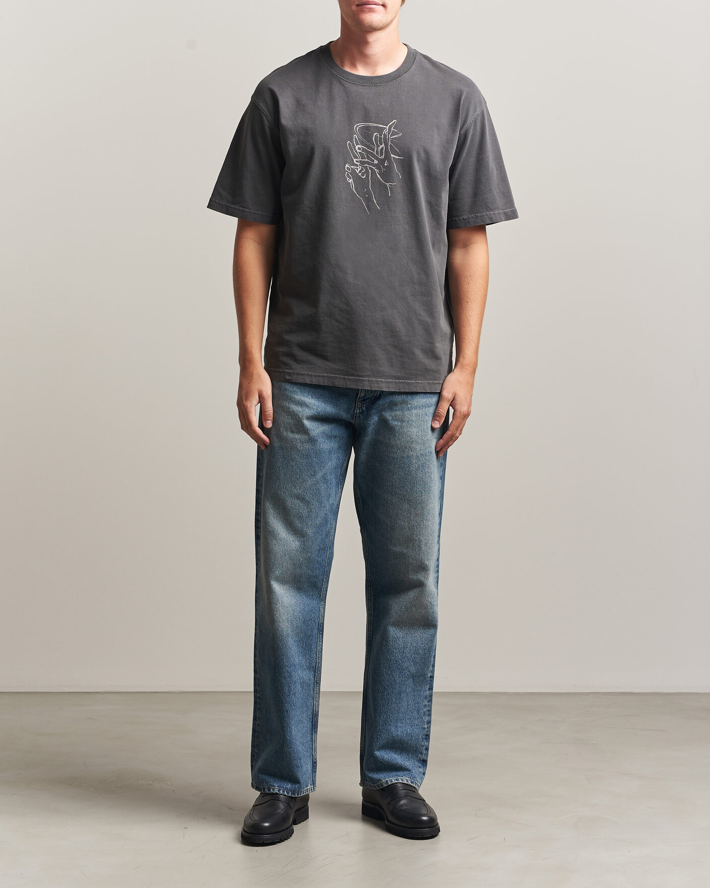 Homme | T-shirts | Samsøe Samsøe | Giles Printed Crew Neck T-Shirt Black Lines