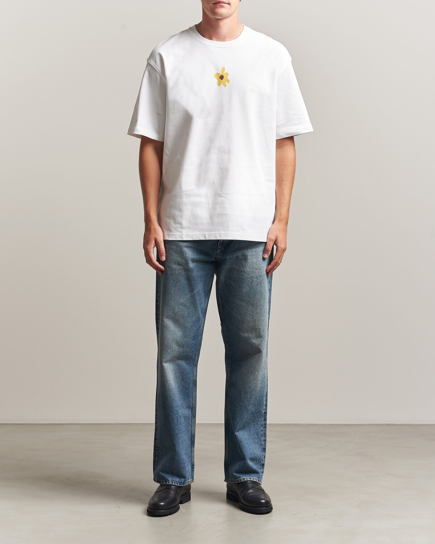 Homme | T-shirts | Samsøe Samsøe | Giles Printed Crew Neck T-Shirt White Flowers