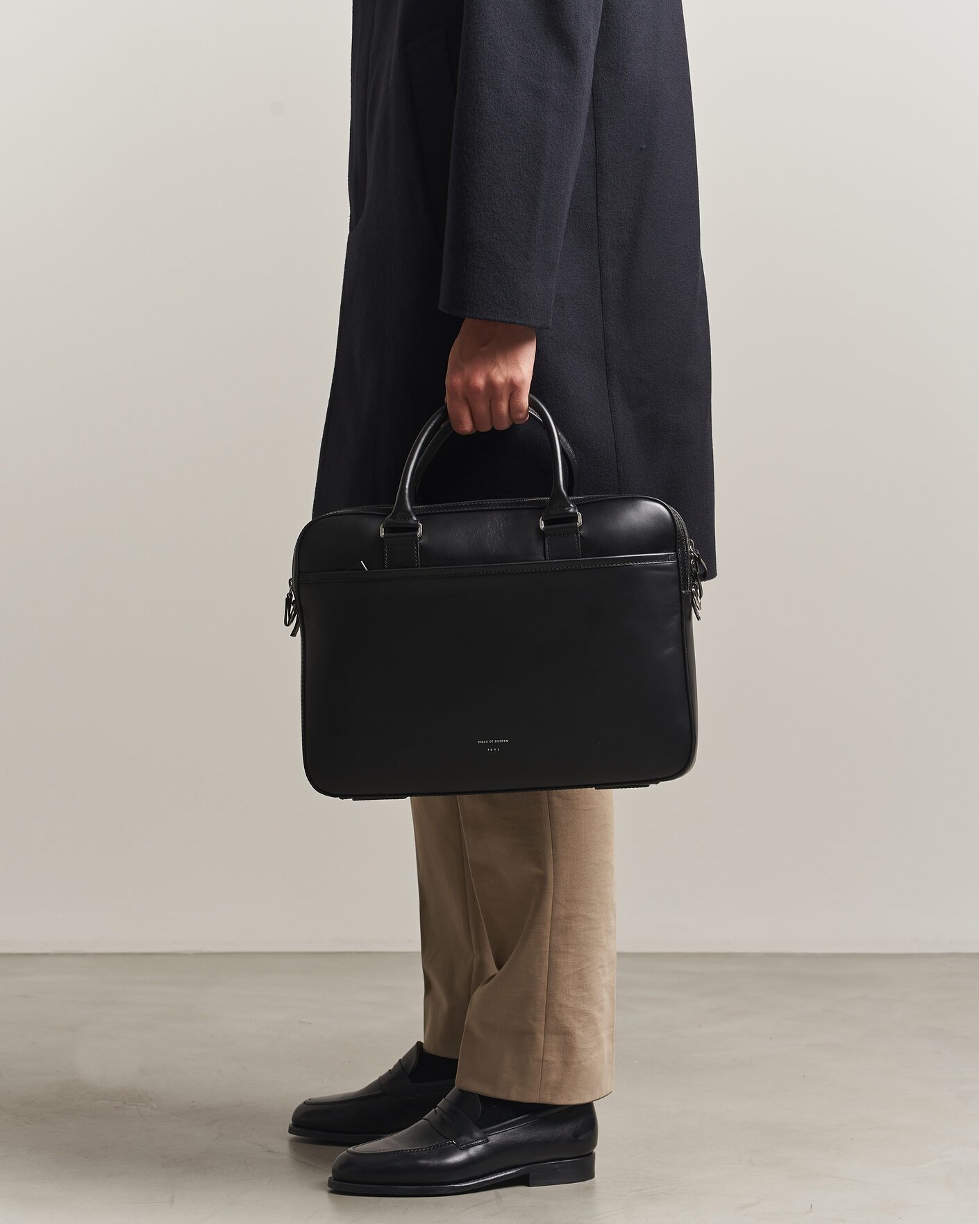 Homme | Sacs | Tiger of Sweden | Burin Smooth Leather Briefcase Black