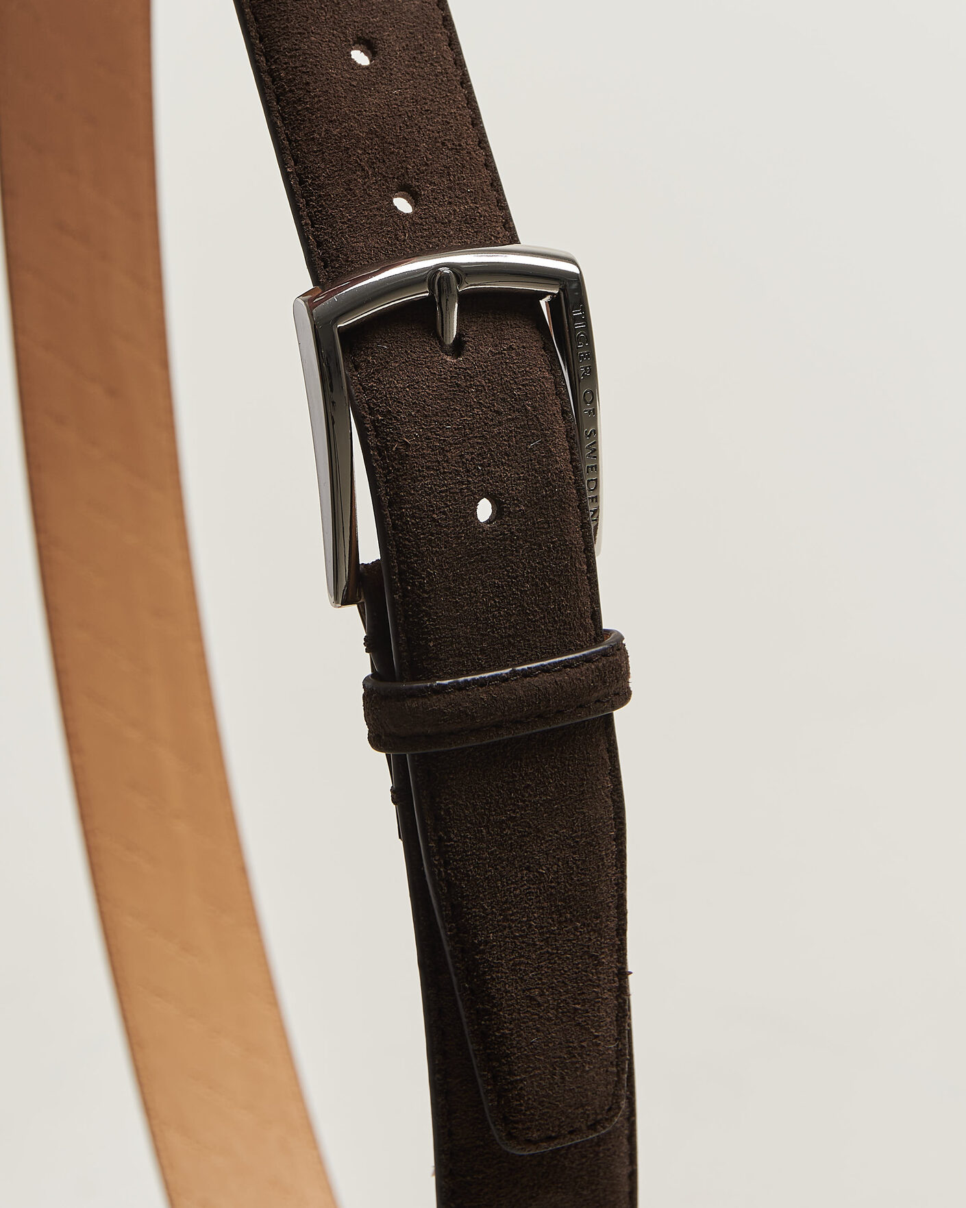 Homme | Ceintures | Tiger of Sweden | Bergstroms Suede Belt Dark Brown