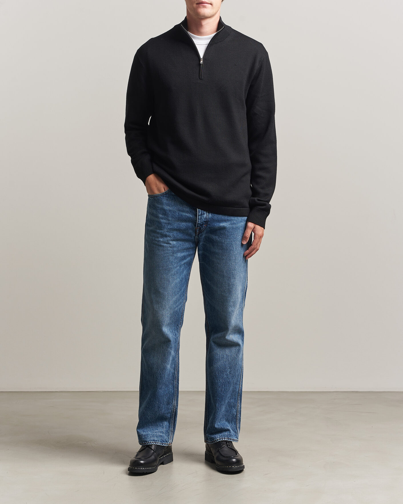 Homme | Pulls Et Tricots | Tiger of Sweden | Travis Wool Half Zip Black