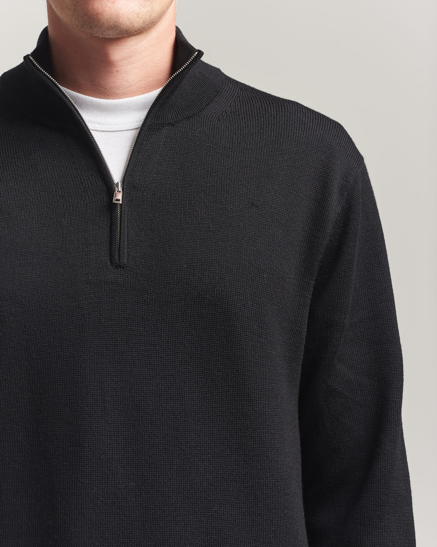 Homme | Pulls Et Tricots | Tiger of Sweden | Travis Wool Half Zip Black