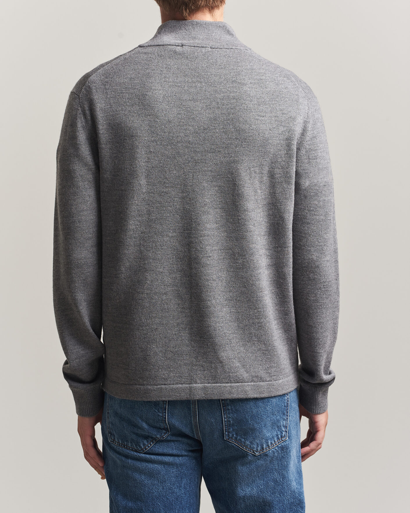 Homme | Pulls Et Tricots | Tiger of Sweden | Travis Wool Half Zip Concrete Melange