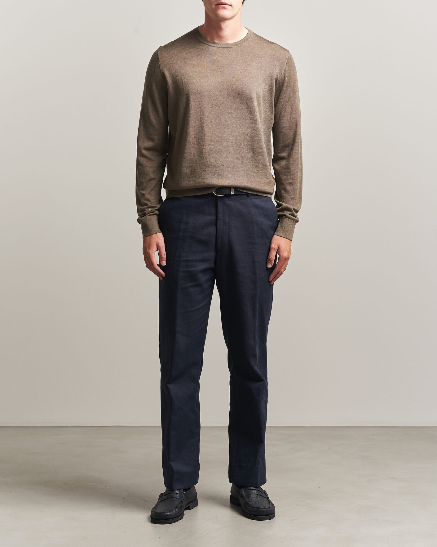 Homme | Pulls Et Tricots | Tiger of Sweden | Connor Extra Fine Merino Crew Neck Pullover Aged Timber