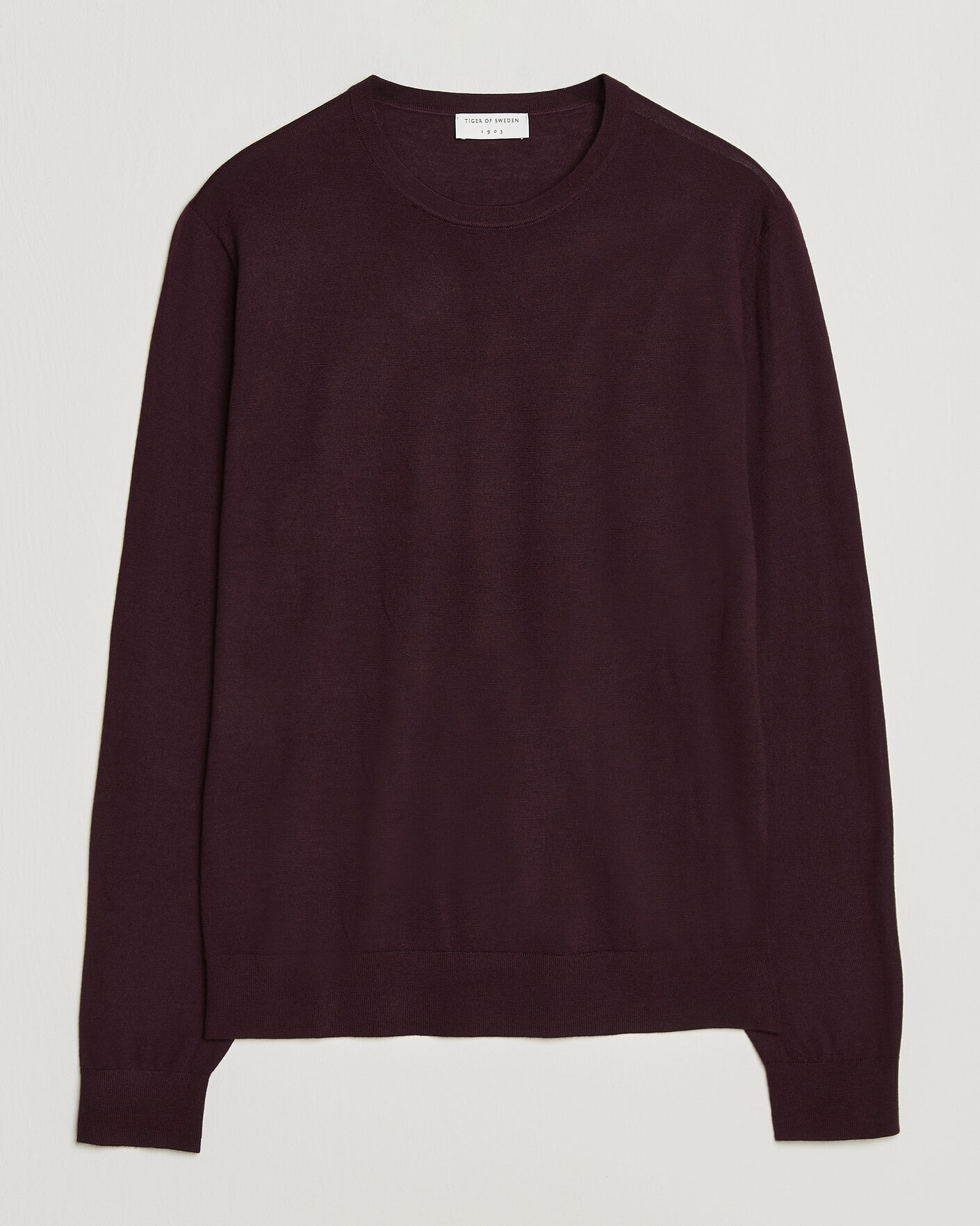 Homme | Pulls Et Tricots | Tiger of Sweden | Connor Extra Fine Merino Crew Neck Pullover Aubergine