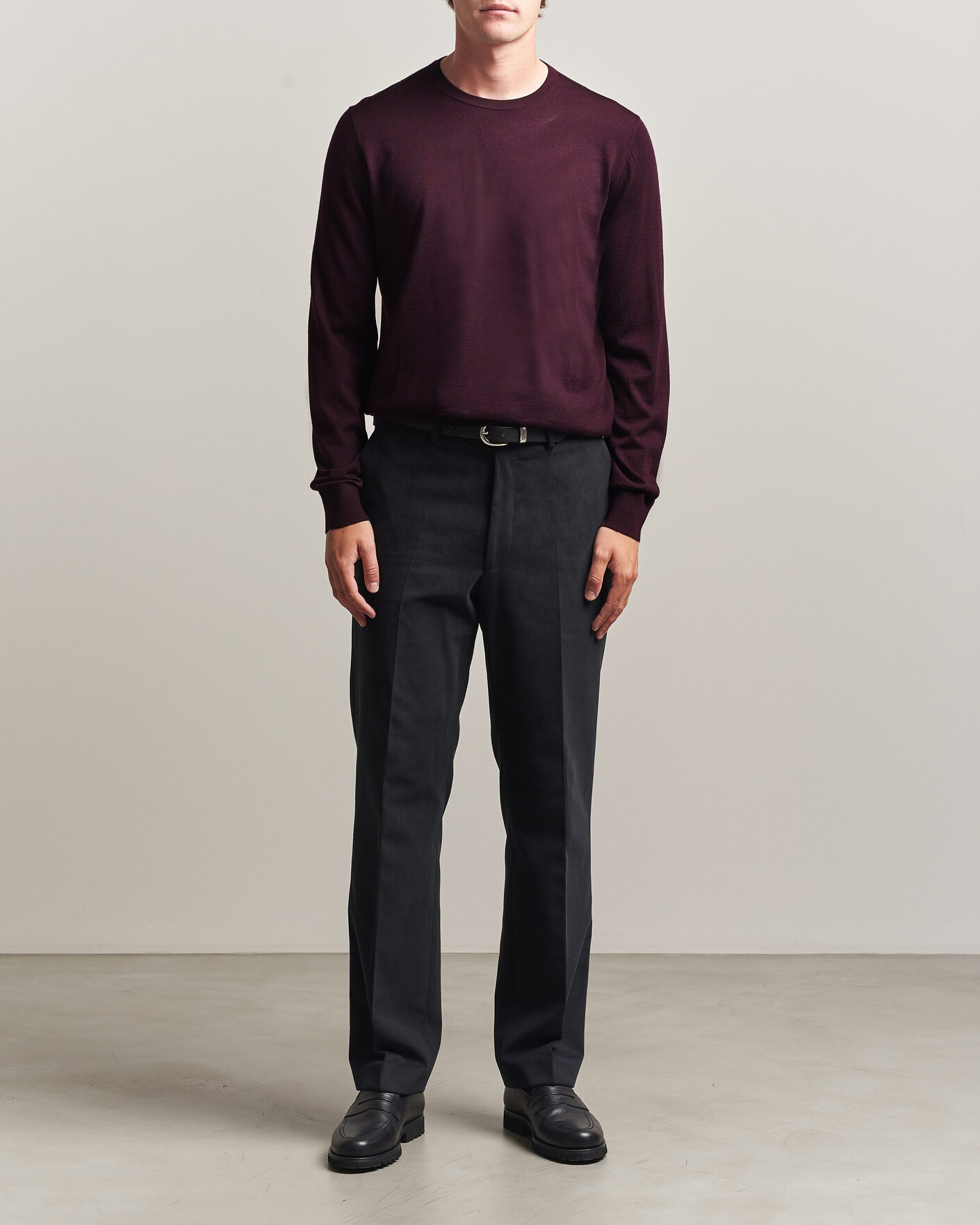 Homme | Pulls Et Tricots | Tiger of Sweden | Connor Extra Fine Merino Crew Neck Pullover Aubergine