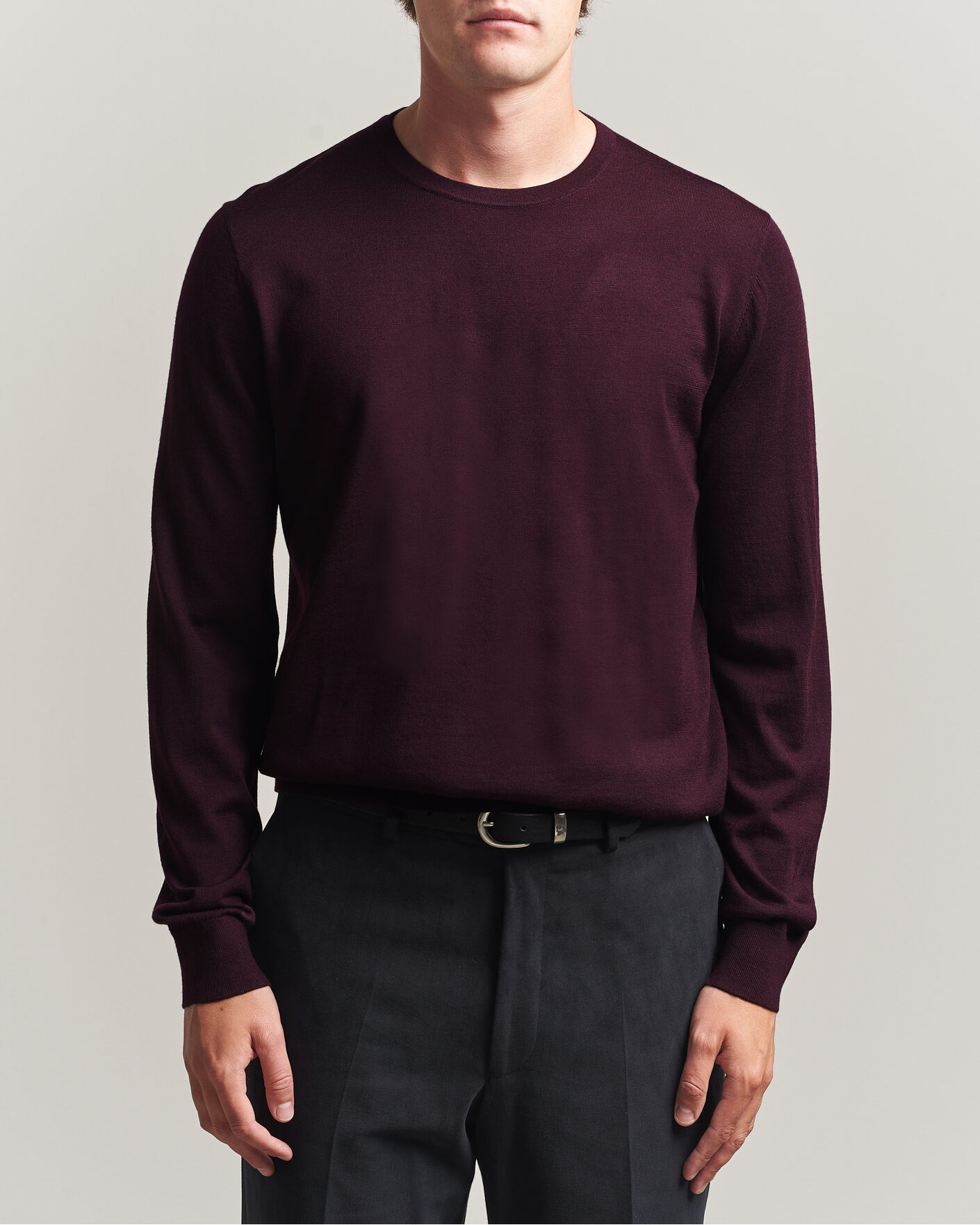 Homme | Pulls Et Tricots | Tiger of Sweden | Connor Extra Fine Merino Crew Neck Pullover Aubergine
